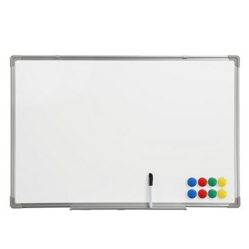 NYVI Magnettafel Whiteboard ECO Wandtafel mit Aluminium-Rahmen & Stiftablage, (1-tlg), Magnetisch & Beschreibbar, mit Marker und Magneten, Weißwandtafel