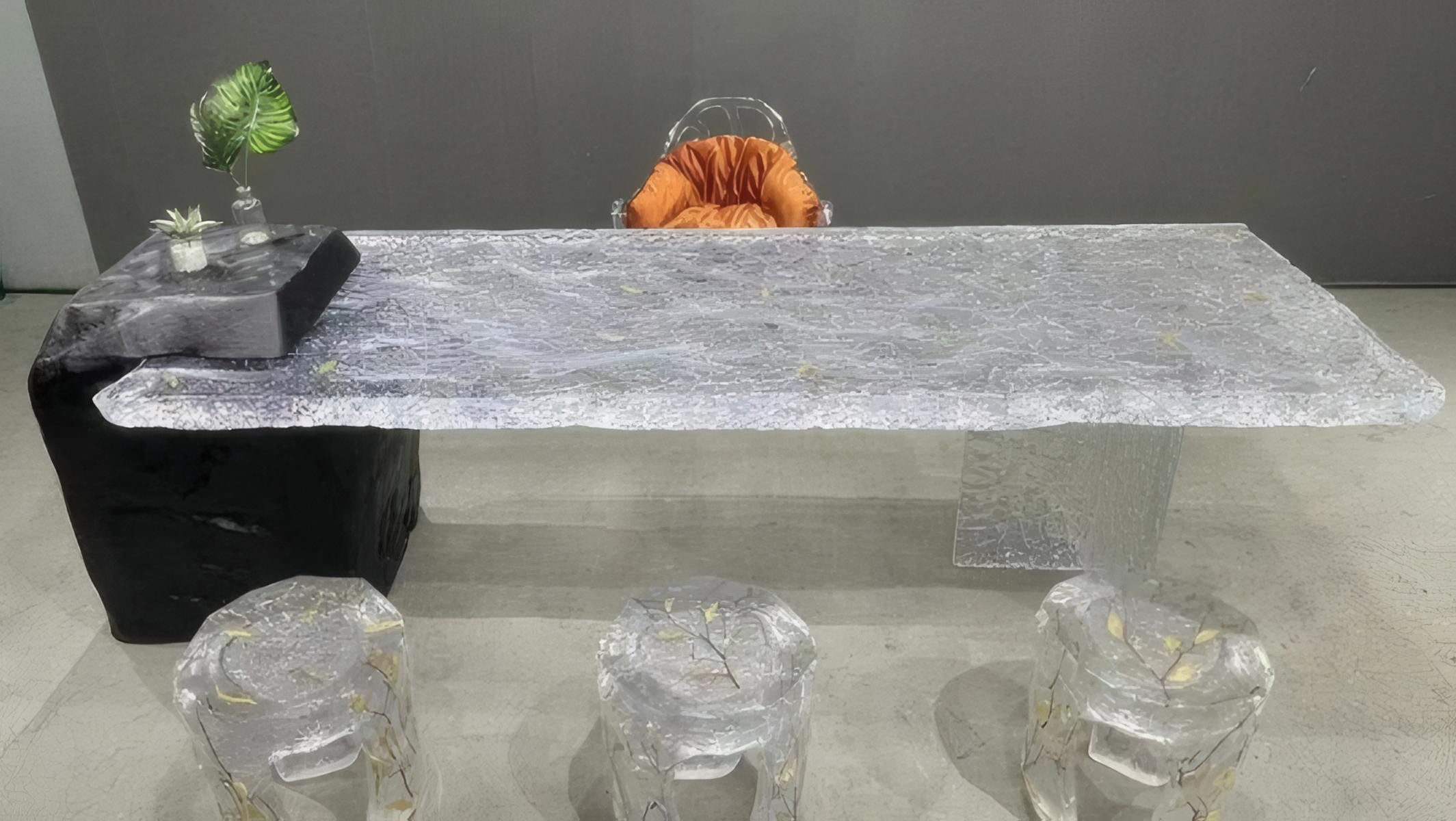 JVmoebel Esstisch Transparenter Esstisch aus Harz mit modernem Design (Packung, Tisch), Made in Europa