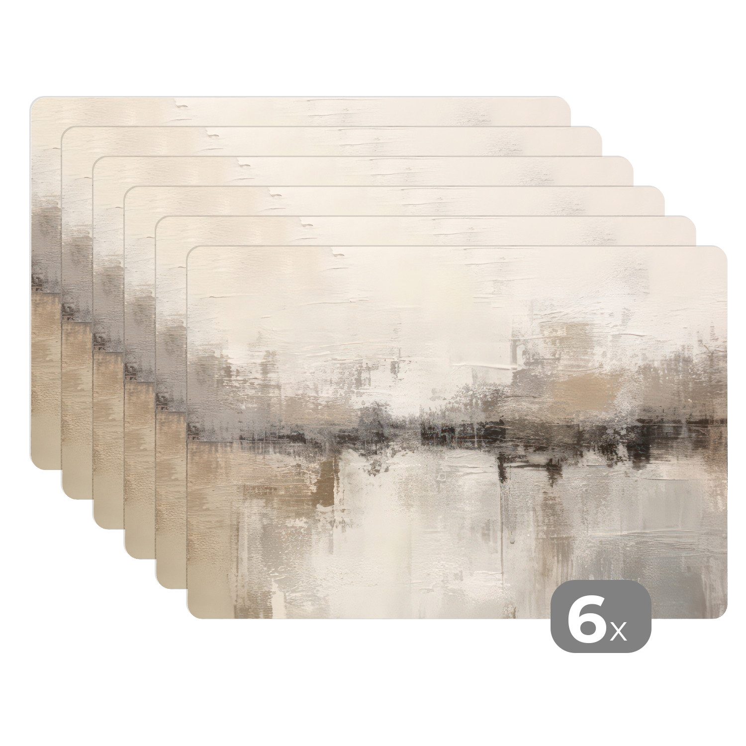 MuchoWow Platzset Moderne Kunst - Abstrakt - Beige, (6-St), Platzsets, Tisc günstig online kaufen