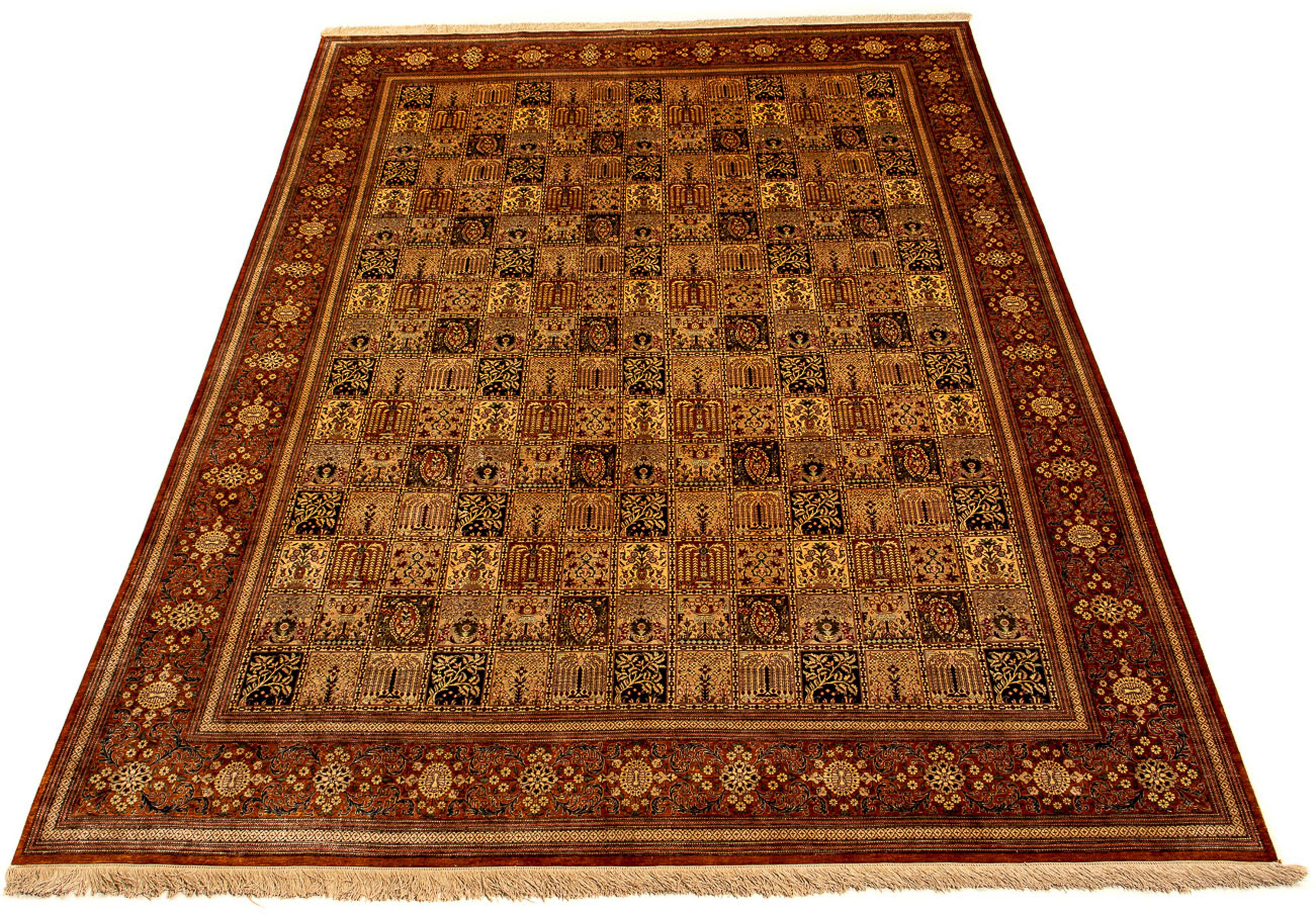 Orientteppich Perser - Ghom - 346 x 250 cm - mehrfarbig, morgenland, rechteckig, Höhe: 10 mm, Wohnzimmer, Handgeknüpft, Einzelstück mit Zertifikat