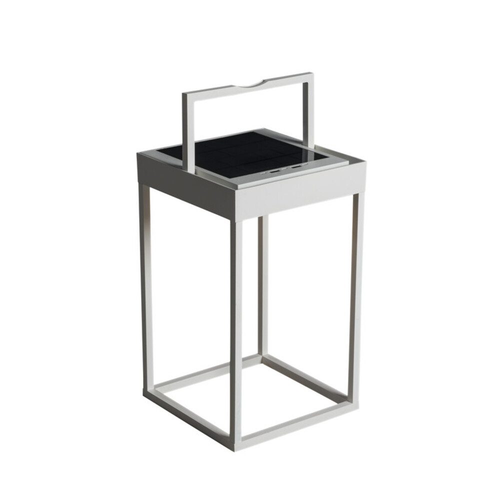 KONSTSMIDE LED Laterne Aluminium, weiß, Laterne, neutralweiß, 10lm, L1850mm, wassergeschützt mit USB solarbetrieben, neutralweiß, warmweiß