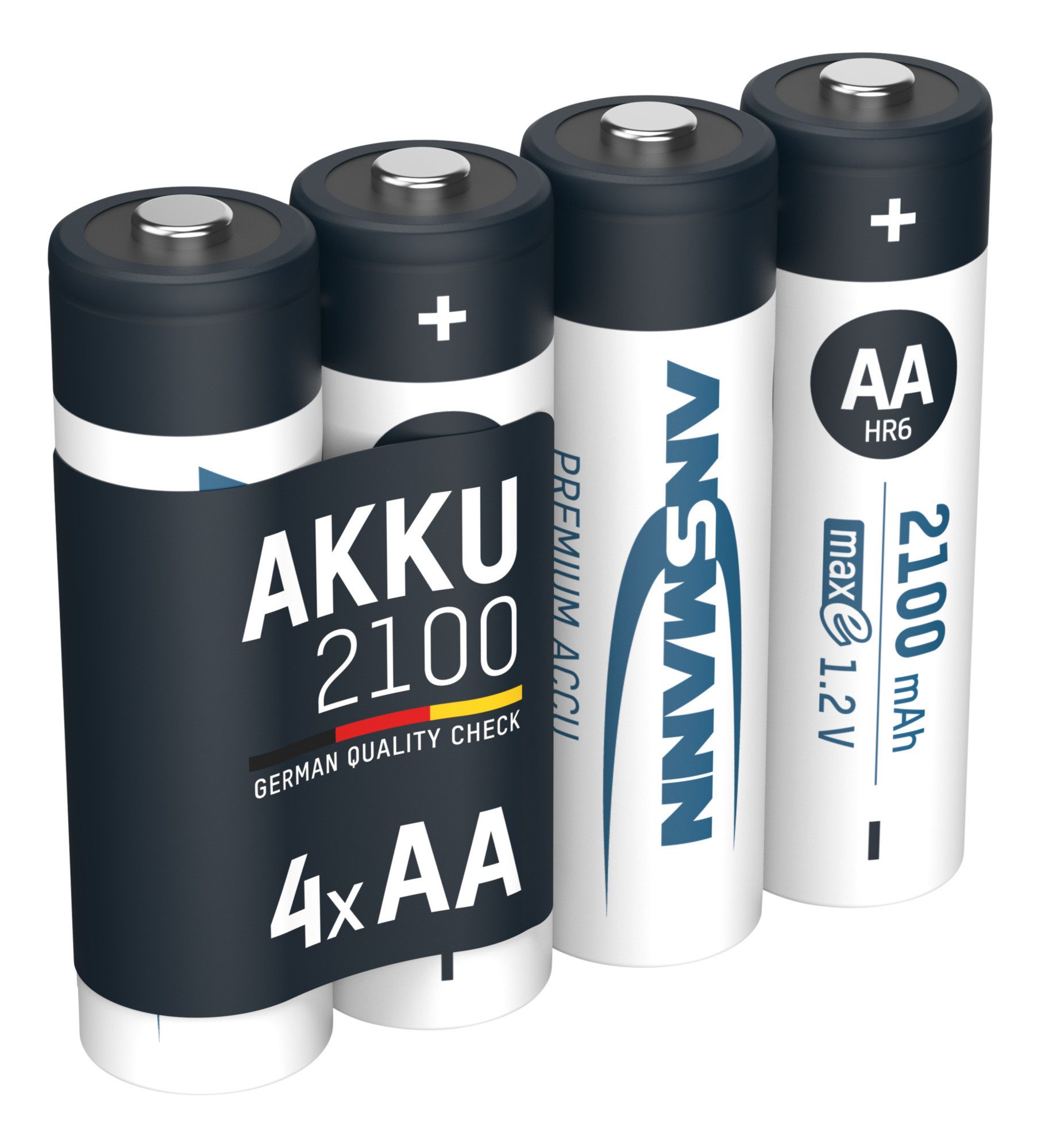 ANSMANN AG Akku AA 2100mAh Mignon NiMH 1,2V – 1000x wiederaufladbar (4 Stück) Akku 2100 mAh (1.2 V)