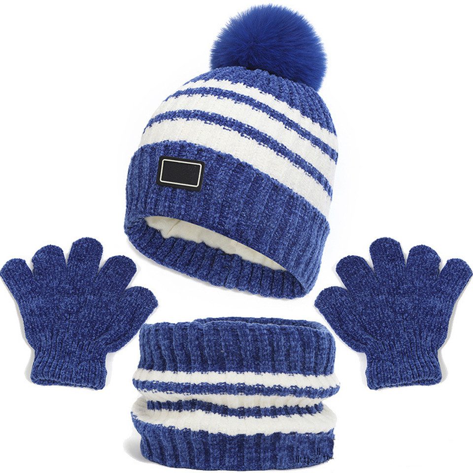 Coonoor Filzhut Mütze & Schal Kinder Unisex Schal Mütze Handschuhe Set (Wintermütze, Schal, Handschuhe, dreiteiliges Set)