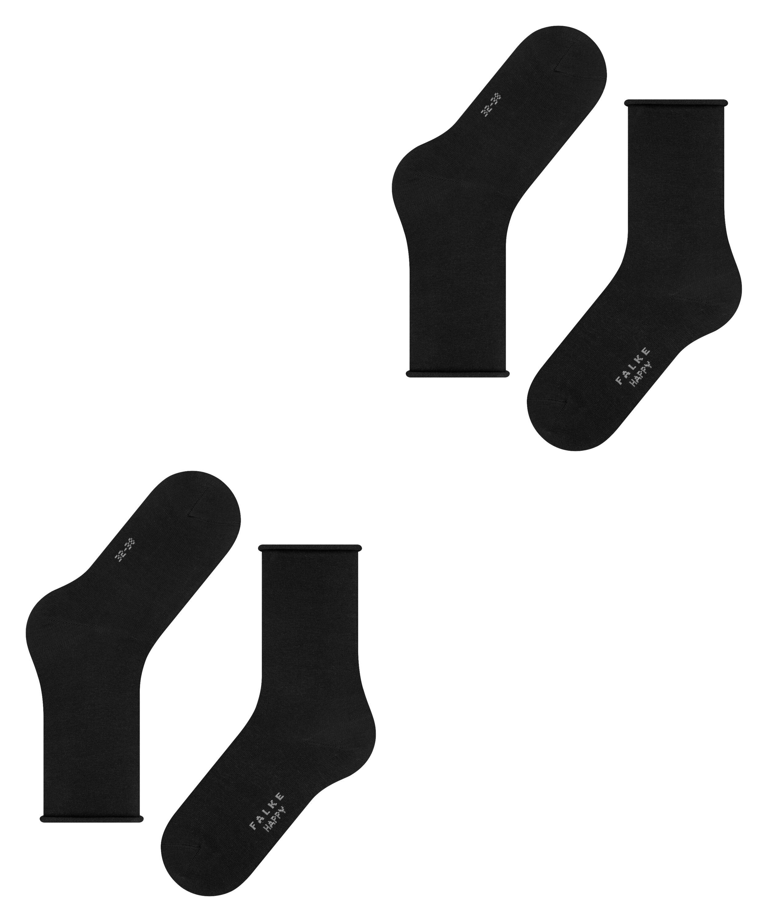 Socken black (2-Paar) (3000) FALKE Happy 2-Pack