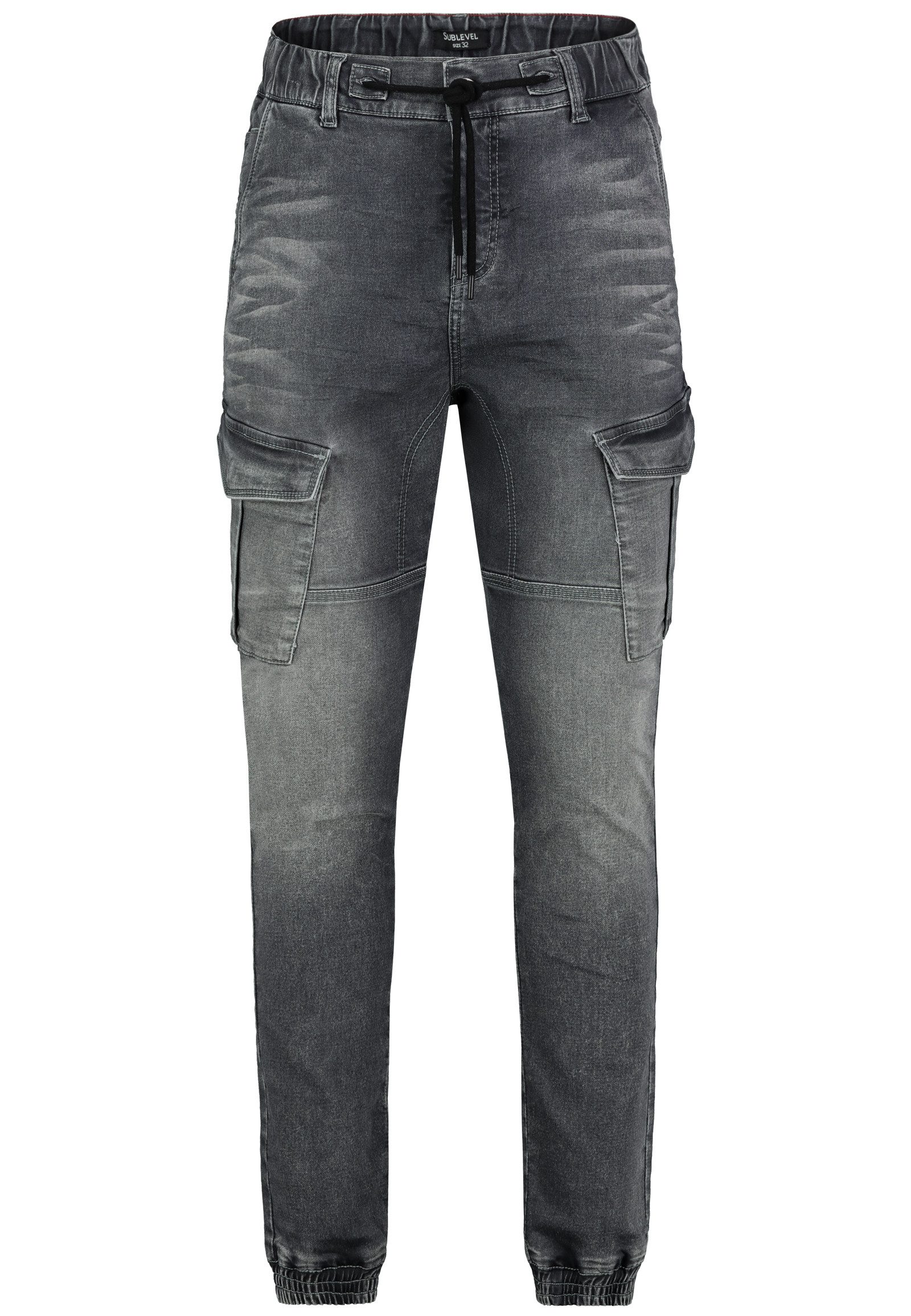 SUBLEVEL Regular-fit-Jeans Jogging Jeans mit Seitentaschen und Kordelzug Jo günstig online kaufen