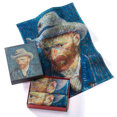 MuseARTa Gästehandtücher Vincent van Gogh - Selbstbildnis mit grauem Filzhut, Baumwolle (2-St), MuseARTa Gästehandtücher (2 Stück), Kunstwerke ca.60x40cm Geschenkbox