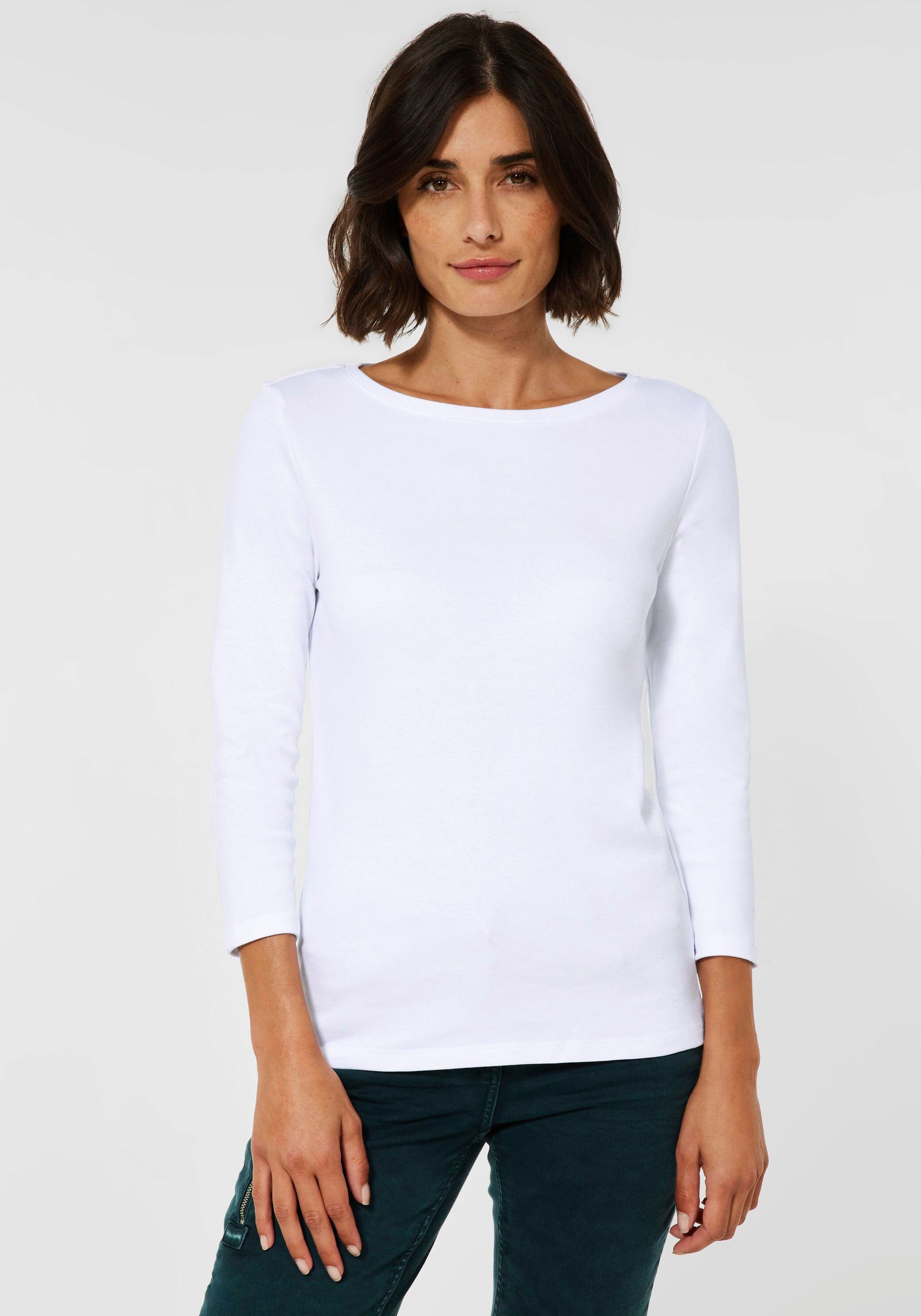 Cecil 3/4-Arm-Shirt mit klassischem U-Boot-Ausschnitt White | Shirts