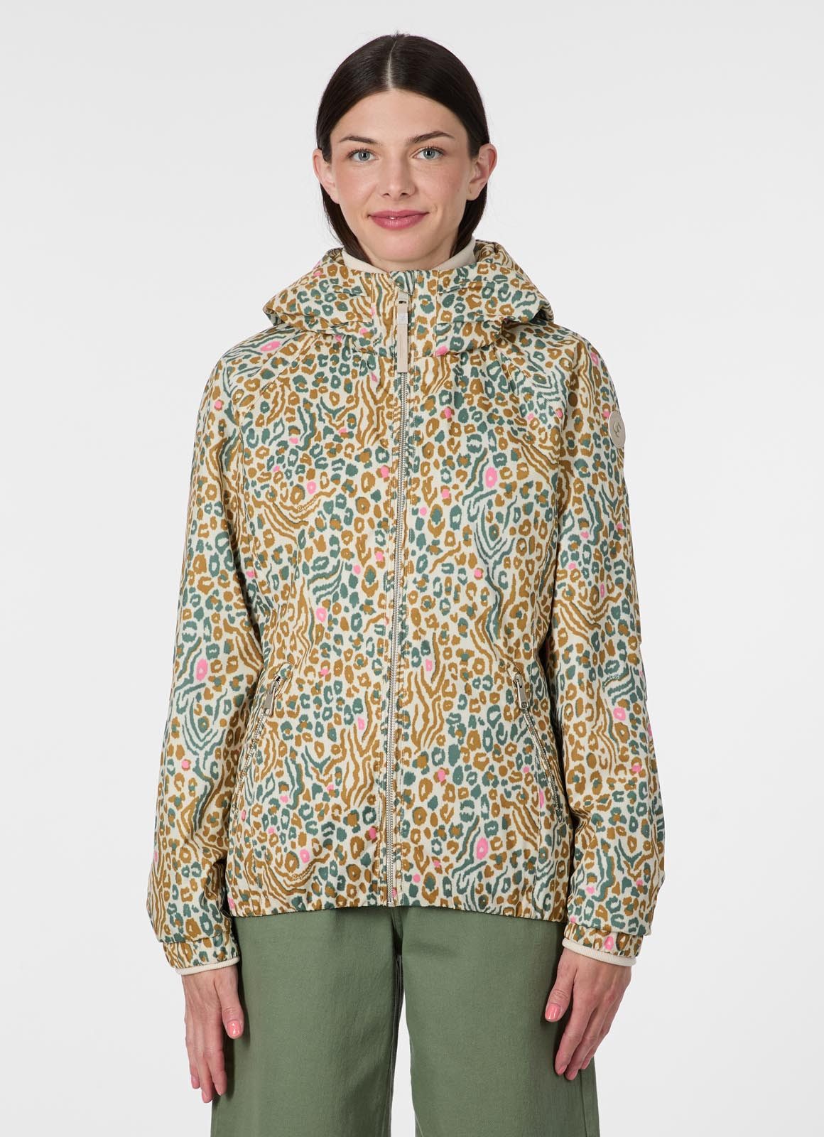 Ragwear Outdoorjacke DIZZIE PRINT mit hochschließendem Kragen, normale Passform, pflegeleicht