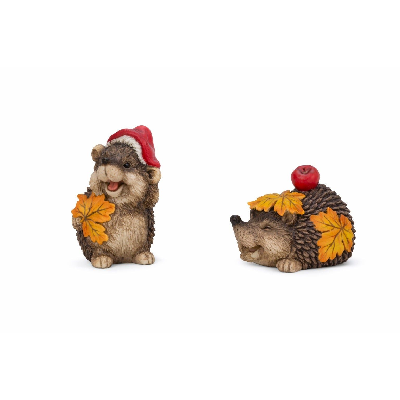 Logbuch-Verlag Dekofigur Herbst Igel Figuren 2er-Set aus Polyresin 10-15 cm