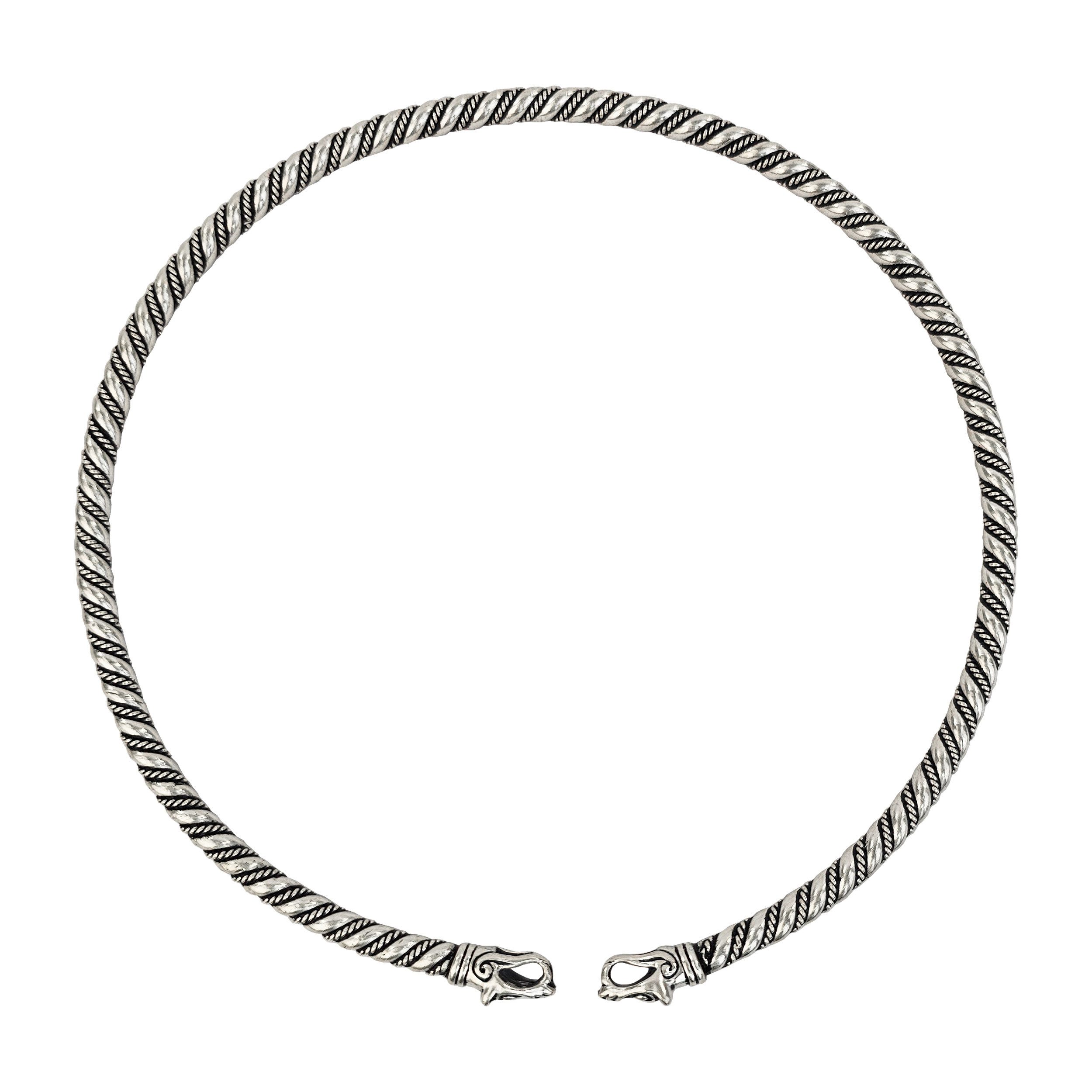 Pera Peris Burgfräulein-Kostüm Wikinger Torque "Wolfskopf", versilbert