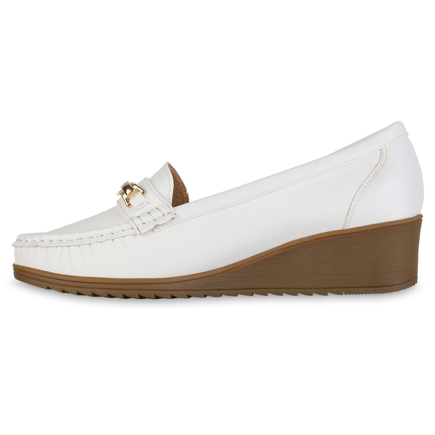 VAN HILL 841622 Slipper Damen Keilslippers Slippers Profil-Sohle Leder-Opti günstig online kaufen