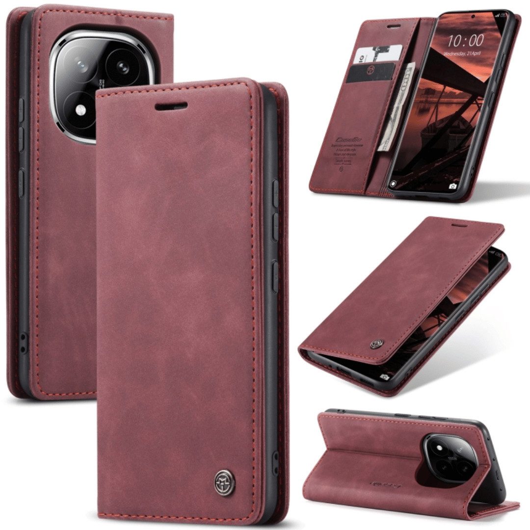 SmartUP Smartphone-Hülle für Xiaomi Redmi Note 14 Pro 5G Klapphülle Fliphülle Tasche Case Cover 6,67 Zoll, Integrierte Standfunktion, zwei Kartenfächer