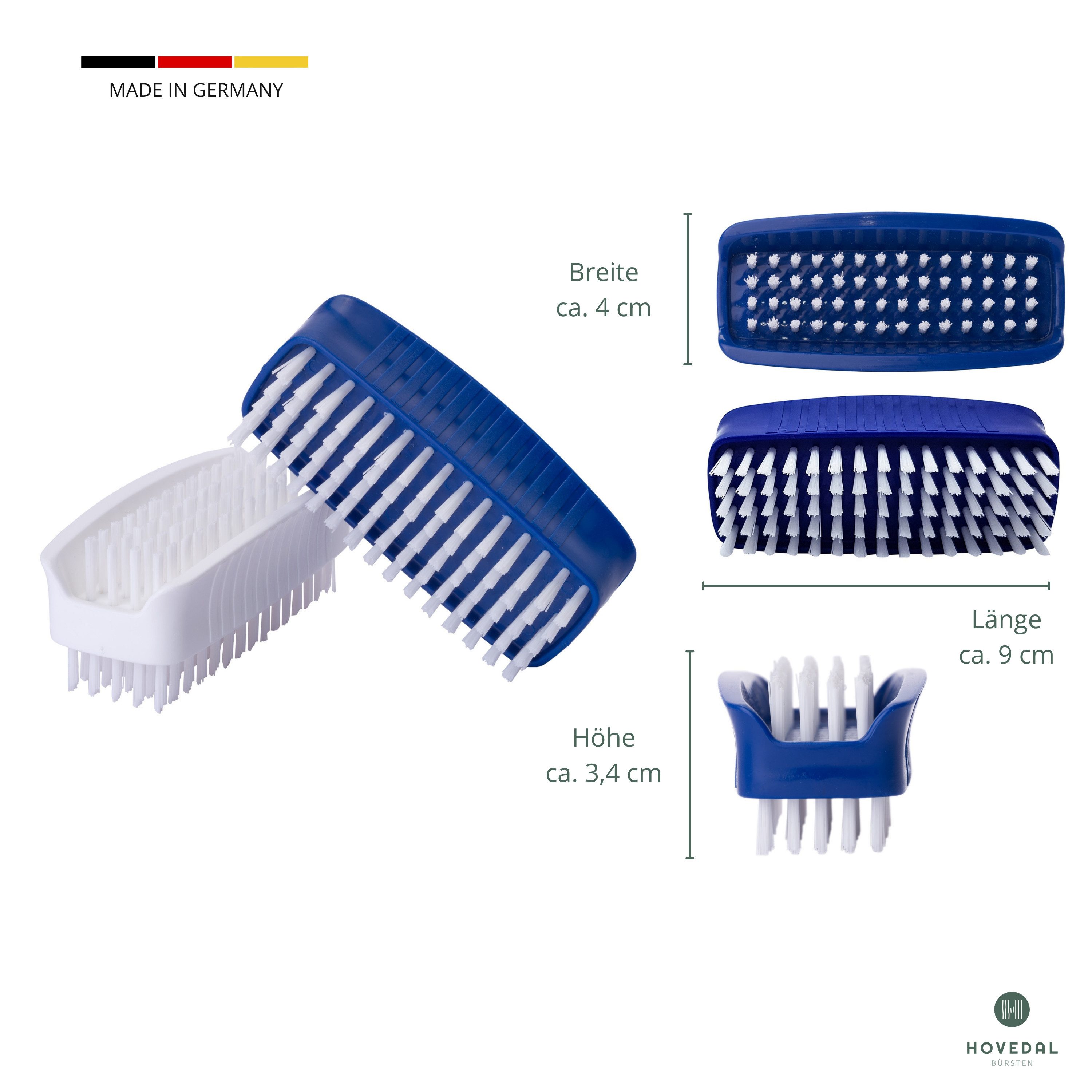 Hovedal Nagelbürste Nagelbürste Set, Handbürste, Handwaschbürste Nagelbürsten doppelseitig, Die ideale Waschbürste, Handbürsten für Fingernägel, Hände und Füsse