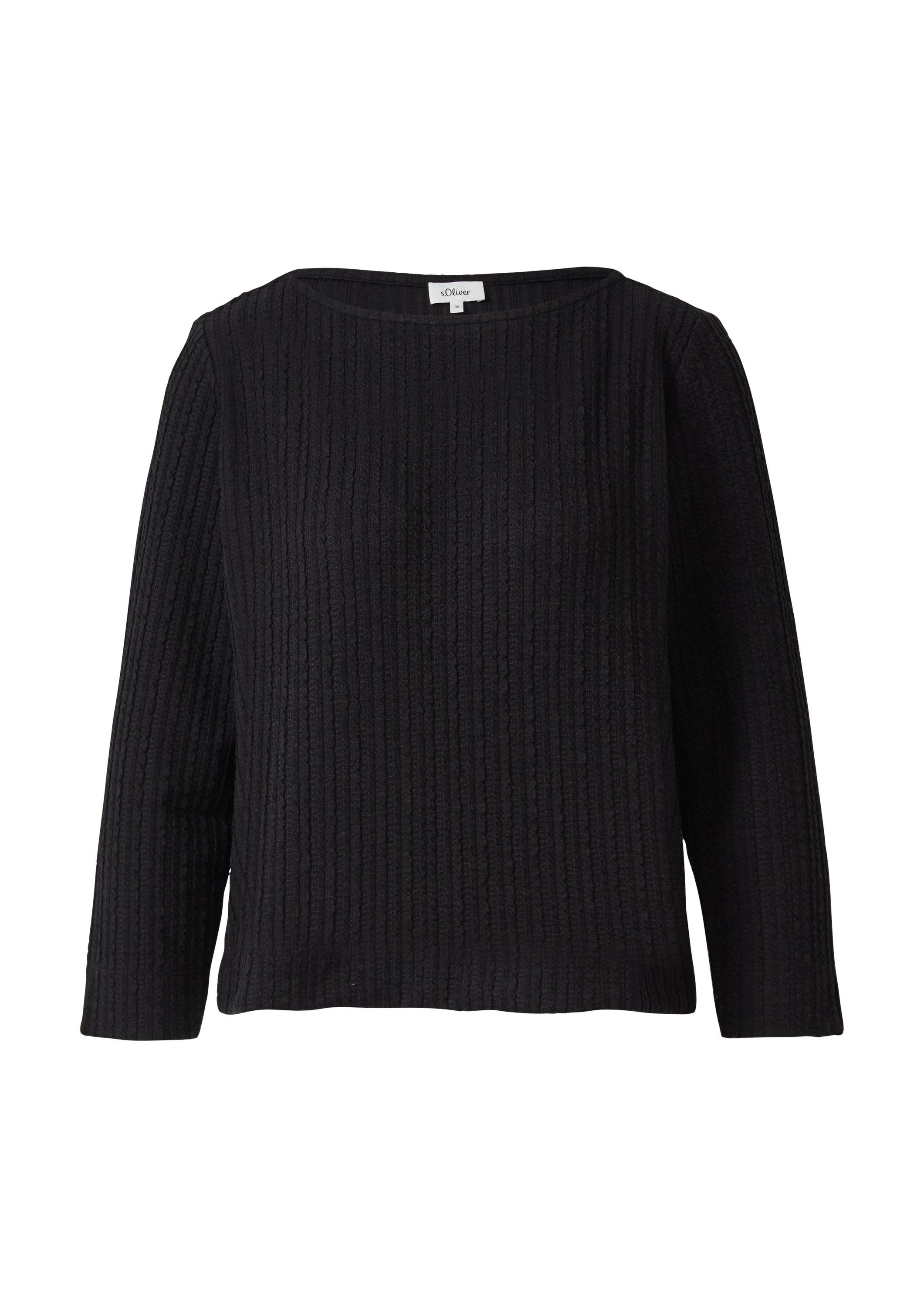 s.Oliver 3/4-Arm-Shirt T-Shirt Strukturiertes Shirt mit günstig online kaufen