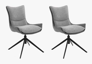 MCA furniture Esszimmerstuhl Deyna (2er-Set, mit Metallgestell in schwarz), 360° drehbar mit Nivellierung