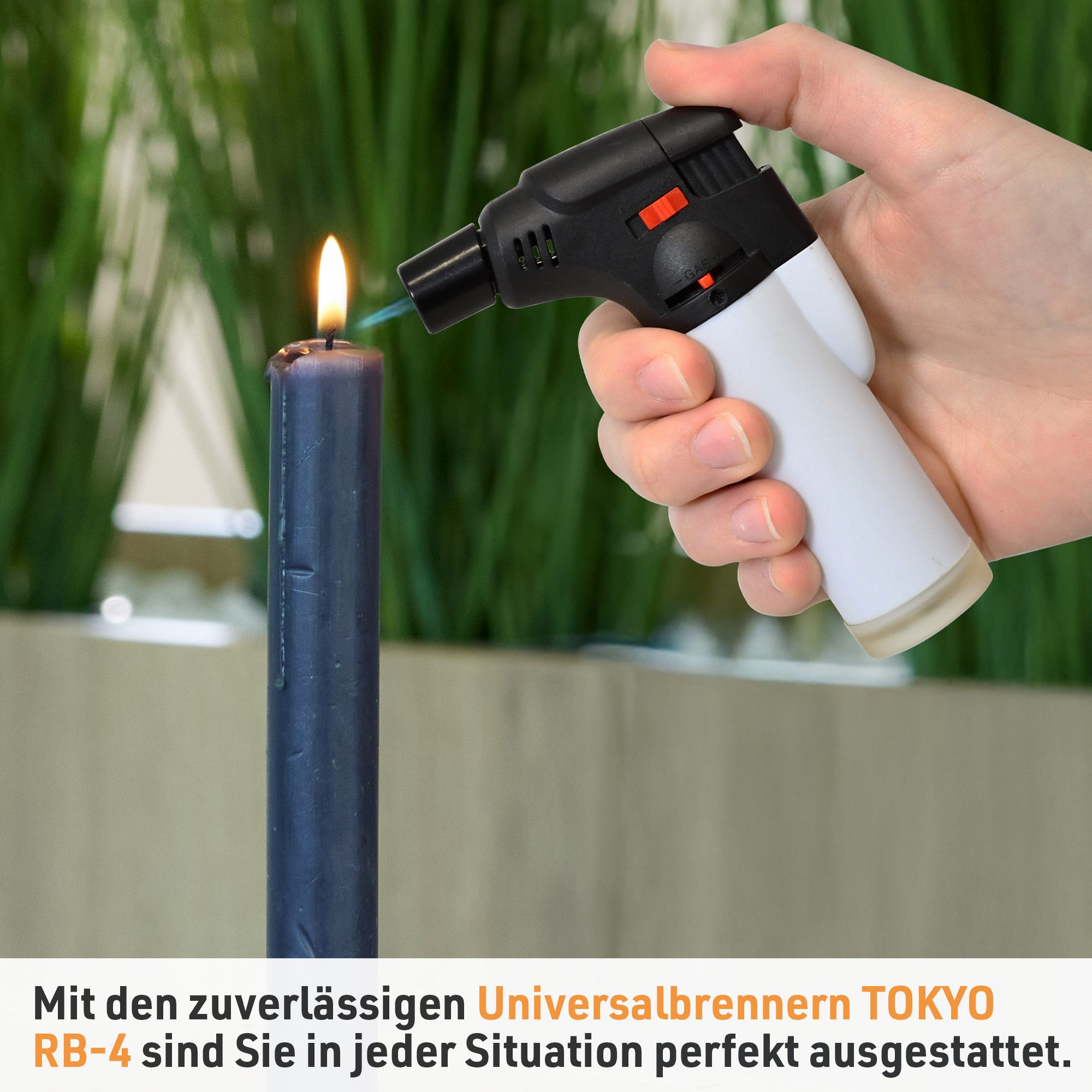TOM Flambierbrenner Gasbrenner mit 100ml Nachfüllflasche, (2-tlg), Piezo-Zündung, 1300°C, Butan/Propan Gas – Bild 2 von 5