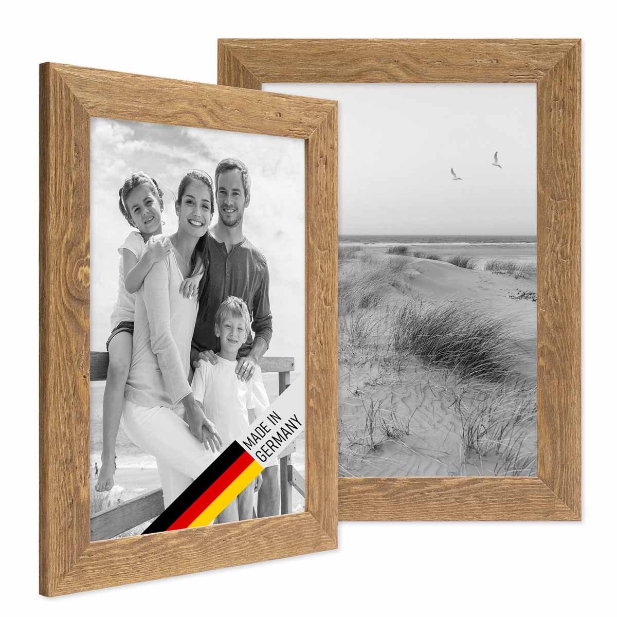 PHOTOLINI Bilderrahmen 2er Set Strandhaus Rustikal Massivholz, für 2 Bilder (2er Set)