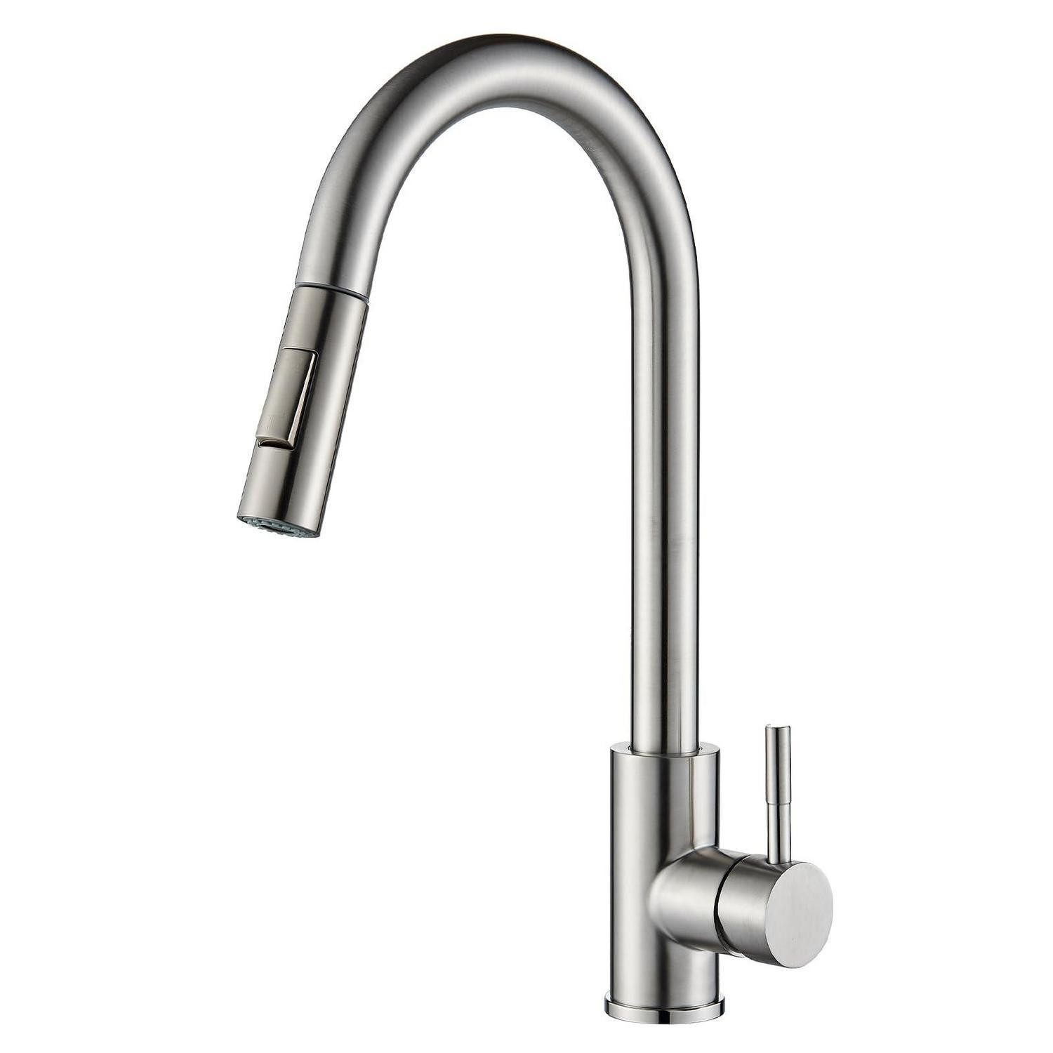 Küchenarmatur Küchenwasserhahn Ausziehbar Edelstahl Brause Einhebel Gebürstet Chrom
