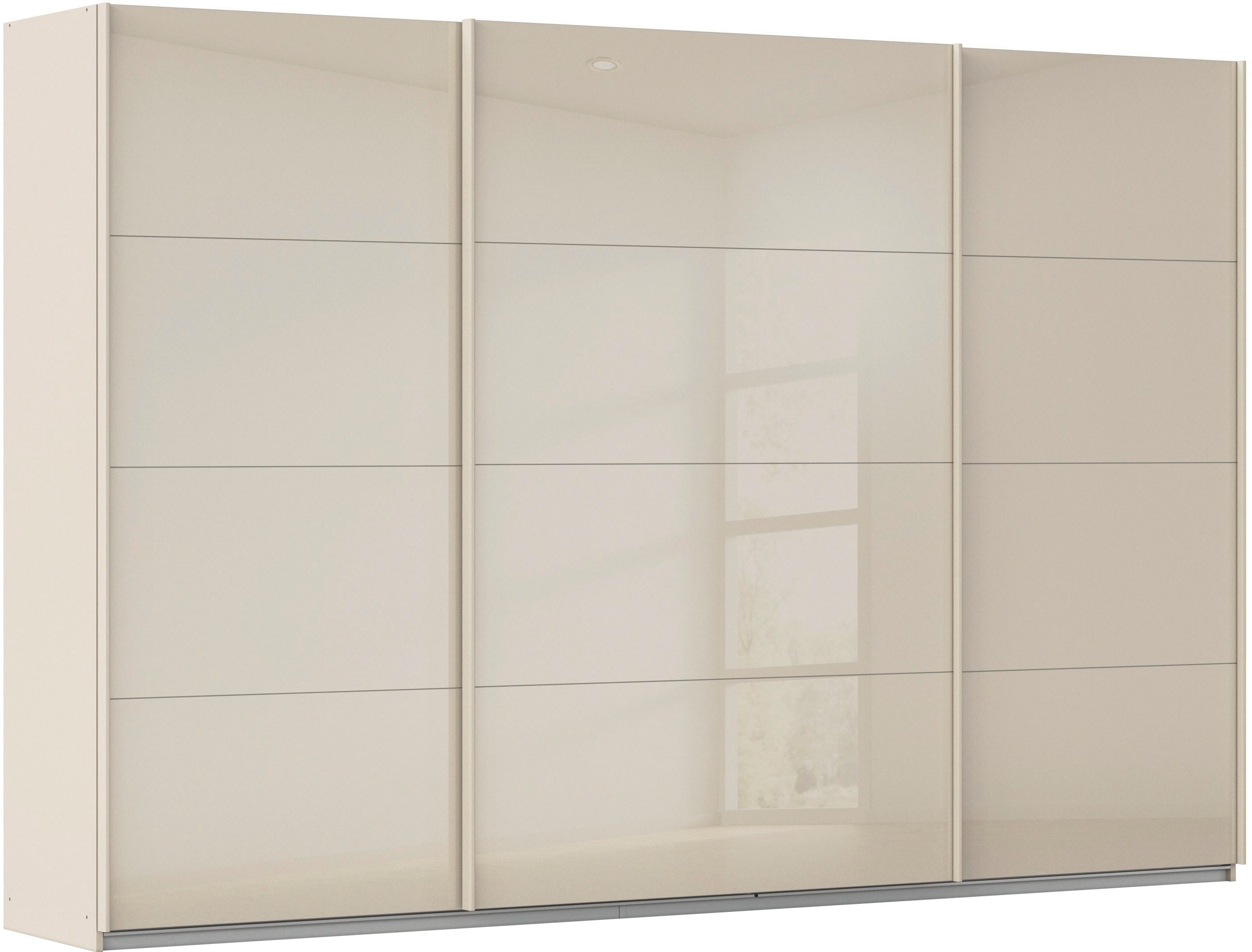 OTTO home Schwebetürenschrank Kleiderschrank Schrank Garderobe AGORDO mit Glasfront (Breiten 203/271/315/360 cm, Höhen 210/229 cm) durchdachte Innenausstattung, in 4 Breiten und 2 Höhen MADE IN GERMANY