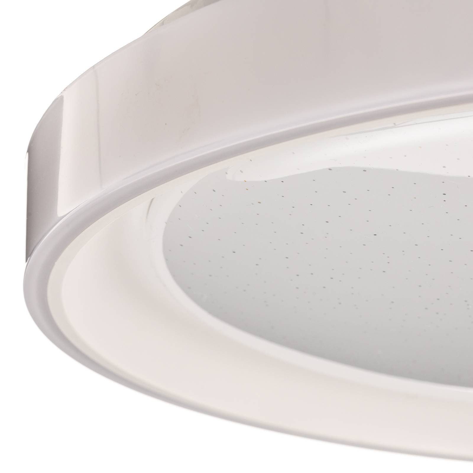 Lindby LED Deckenleuchte Faustina, flammig, tageslicht, inkl. dimmbar, weiß, 1 warmweiß verbaut, / Eisen, fest Modern, Farbwechsel Kunststoff, LED-Leuchtmittel