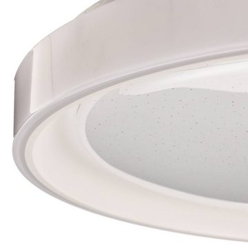 Lindby LED Deckenleuchte Faustina, dimmbar, LED-Leuchtmittel fest verbaut, Farbwechsel warmweiß / tageslicht, Modern, Eisen, Kunststoff, weiß, 1 flammig, inkl.