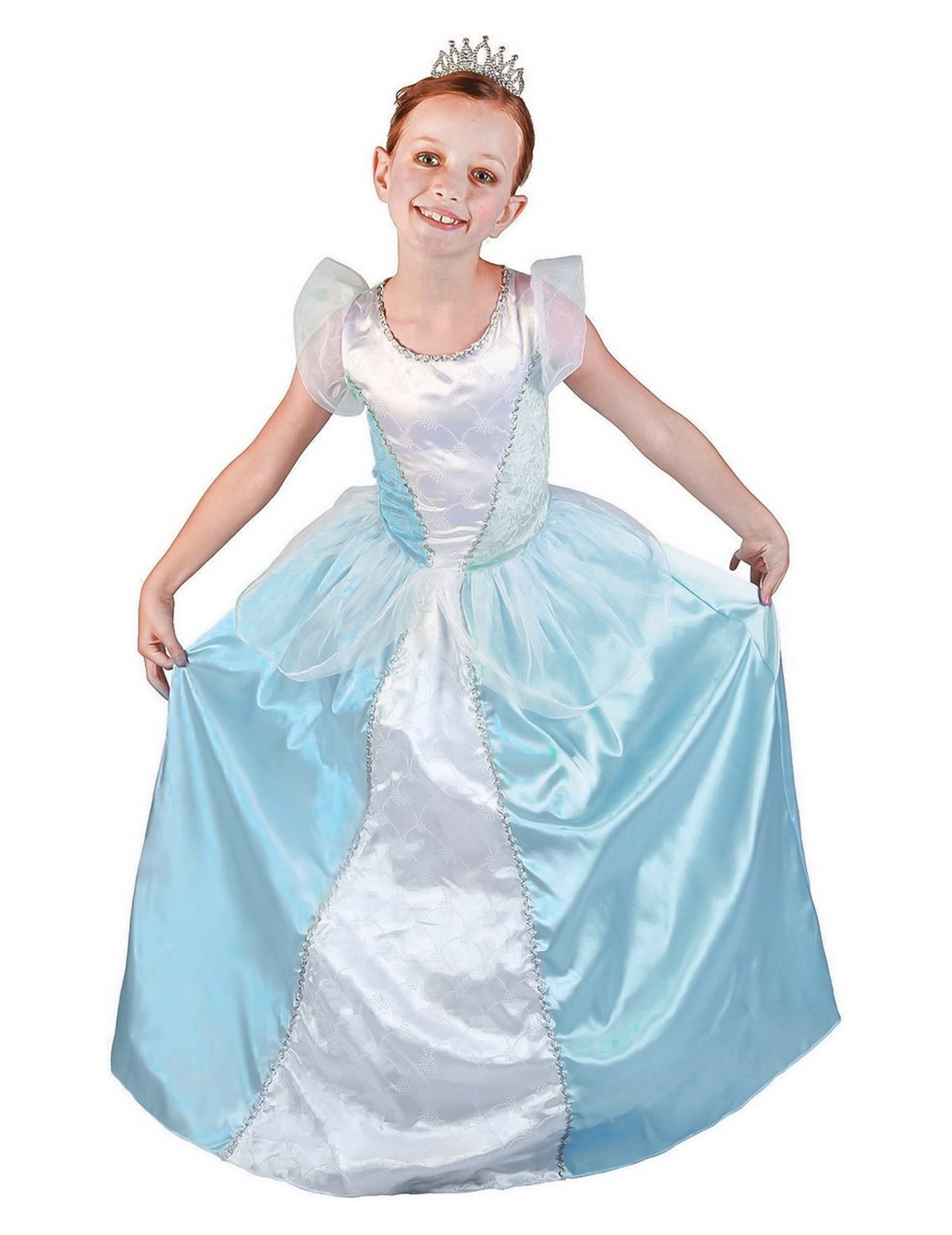 JADEO Prinzessin-Kostüm Prinzessinnen Kinder-Kostüm blau-weiss