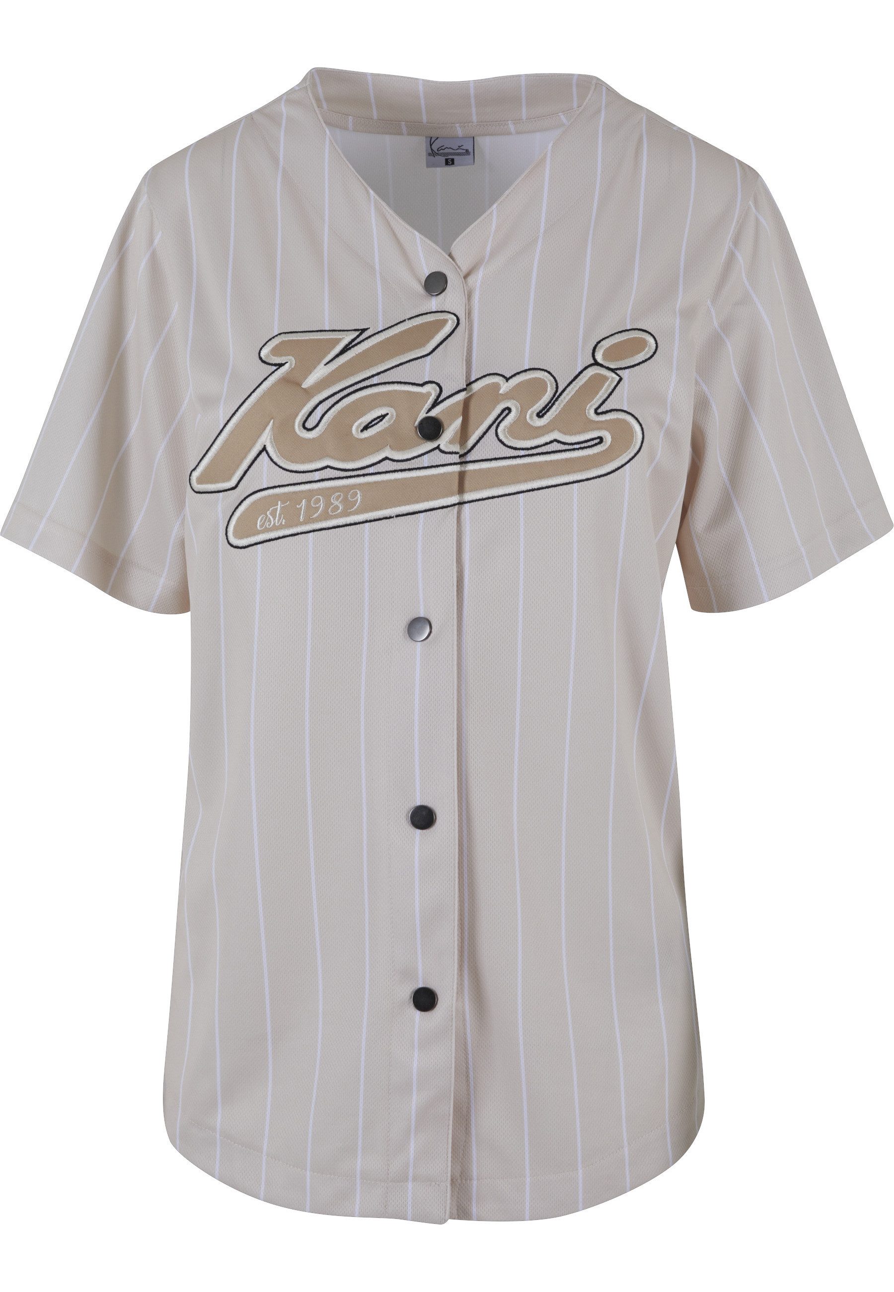 Karl Kani Kurzarmshirt Karl Kani Damen KW233-035-1 KK Varsity Pinstripe Baseball Shirt (1-tlg)