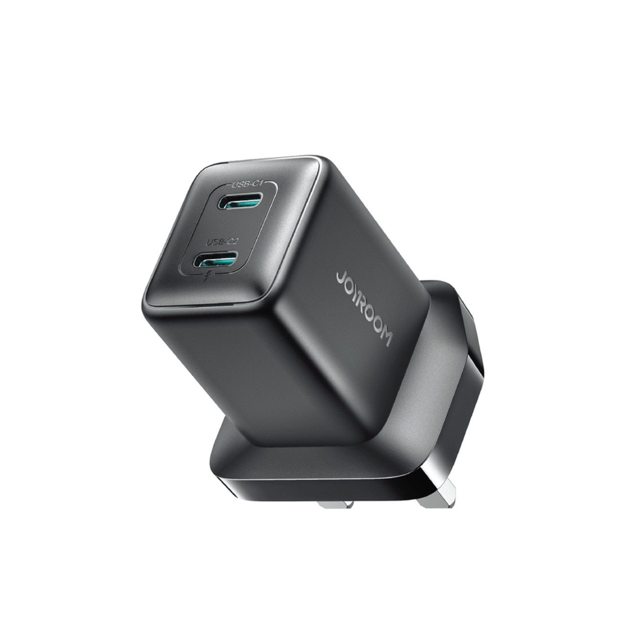 JOYROOM JR-TCG17 USB-Ladegerät (3000 mA, Einzelgerät, Einzelgerät, 45W GaN Ladegerät mit 2x USB-C und UK-Stecker)