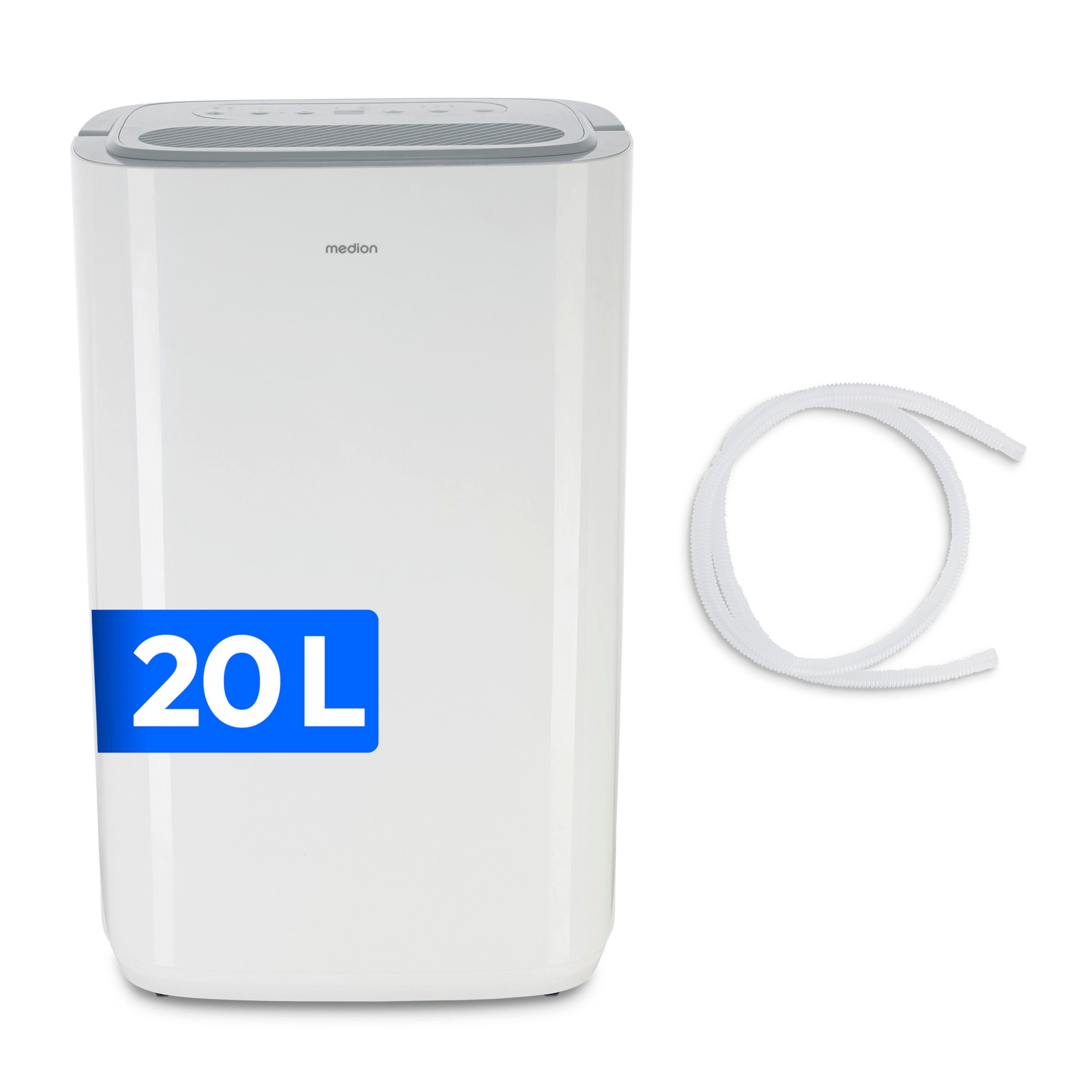Medion® Luftentfeuchter Luftentfeuchter DH20 (MD12048), Entfeuchtungsleistung 20L/Tag, Volumen
