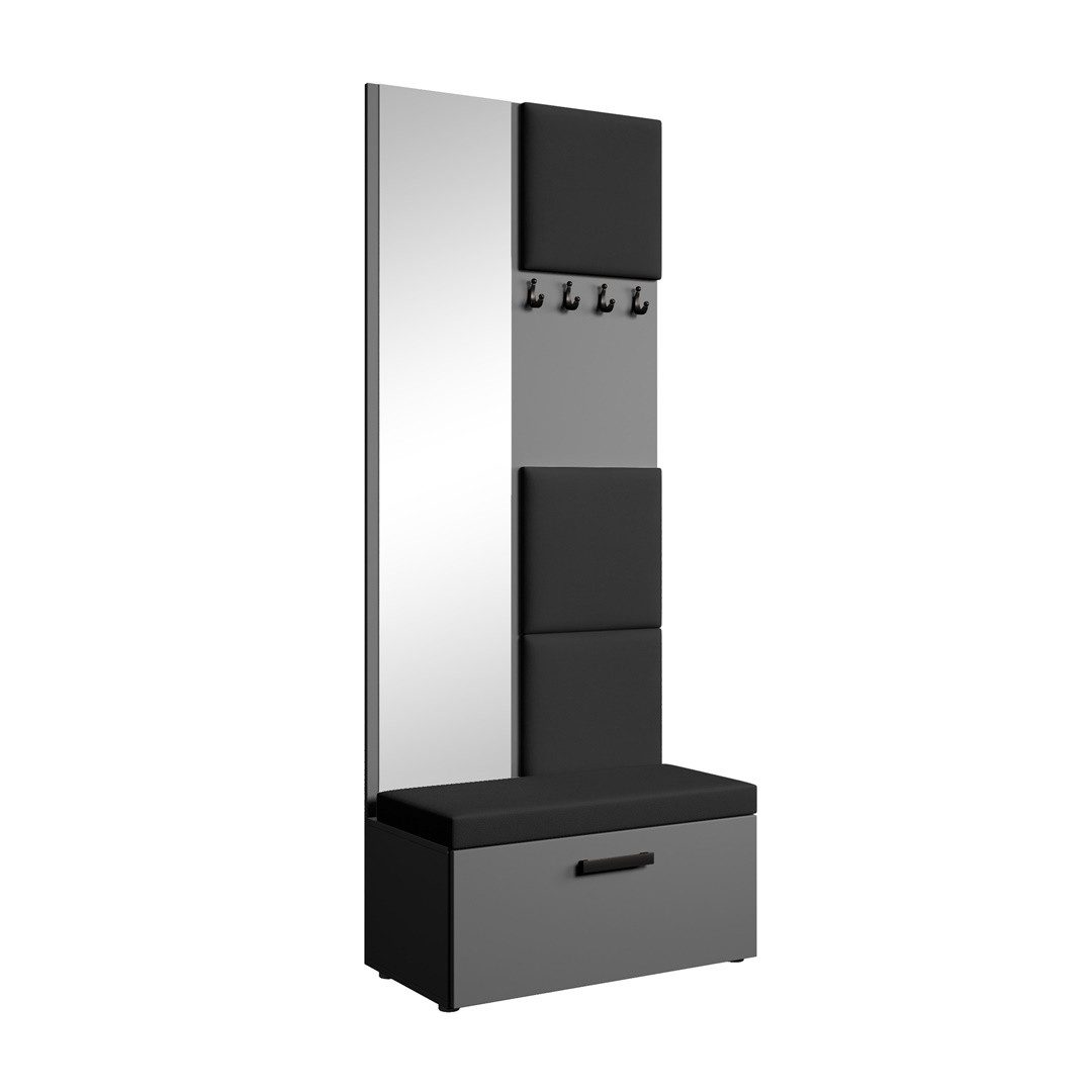 Beautysofa Garderobenschrank MARGARET III mit gepolsterten Paneelen, Spiege günstig online kaufen