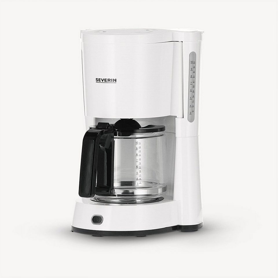 mit Kaffeemaschine Severin Glaskanne, Watt 10 Kaffeekanne, 4816, Filterkaffeemaschine bis 1000 Tassen, 1.25l KA