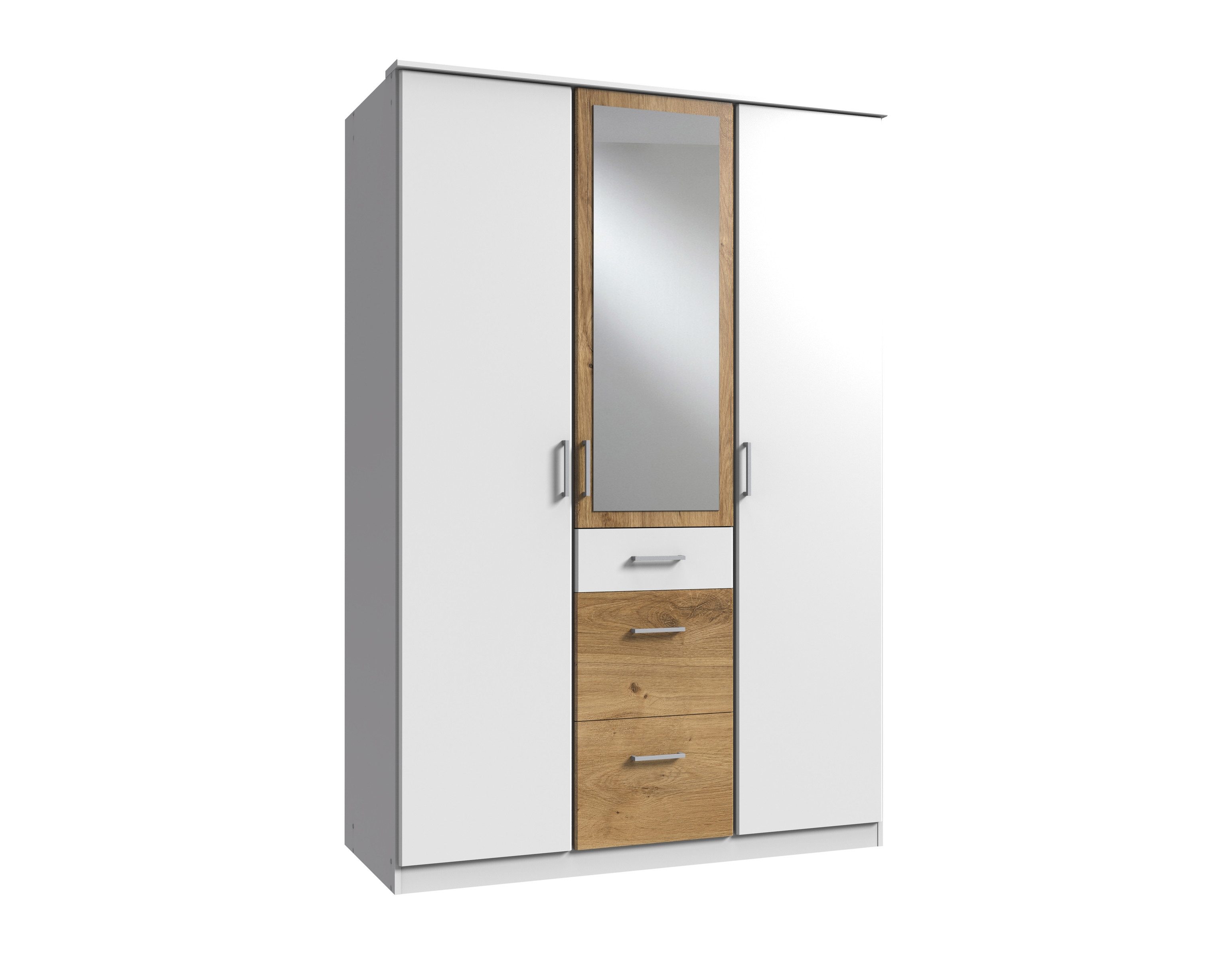 Wimex Kleiderschrank in Weiß mit 3 Schubladen und 3 Türen (B/H/T: 135x198x58 cm)