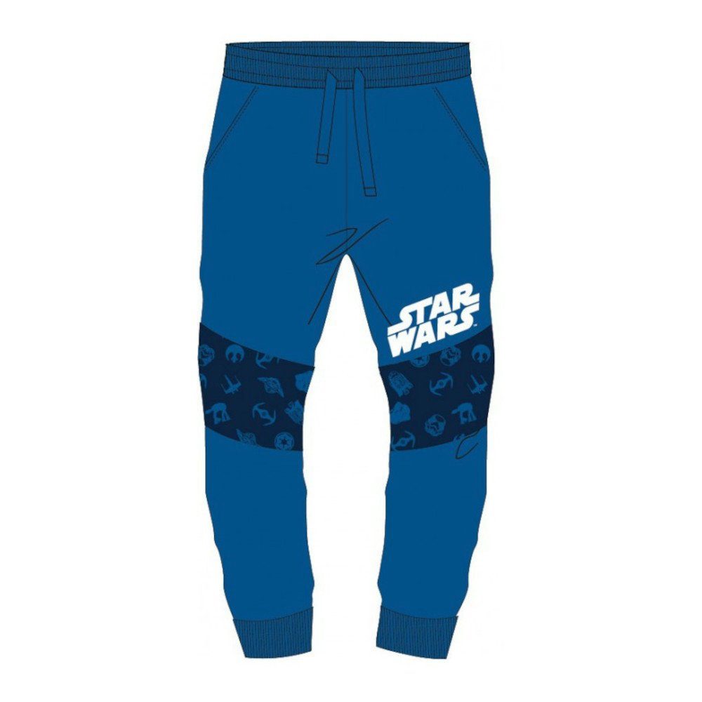 Star Wars Jogginghose Jogging- / Freizeithose mit Logo- Schriftzug und Motiven - blau