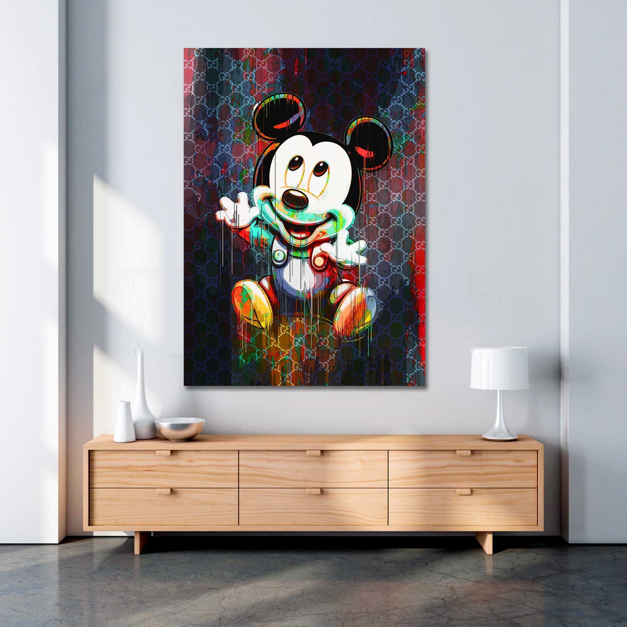 Leinwand in als Poster Größen, gerahmte Micky & Maus Canva Art, 4 Wandbilder XXL-Wandbild Bild, Baby, ArtMind Premium Wall
