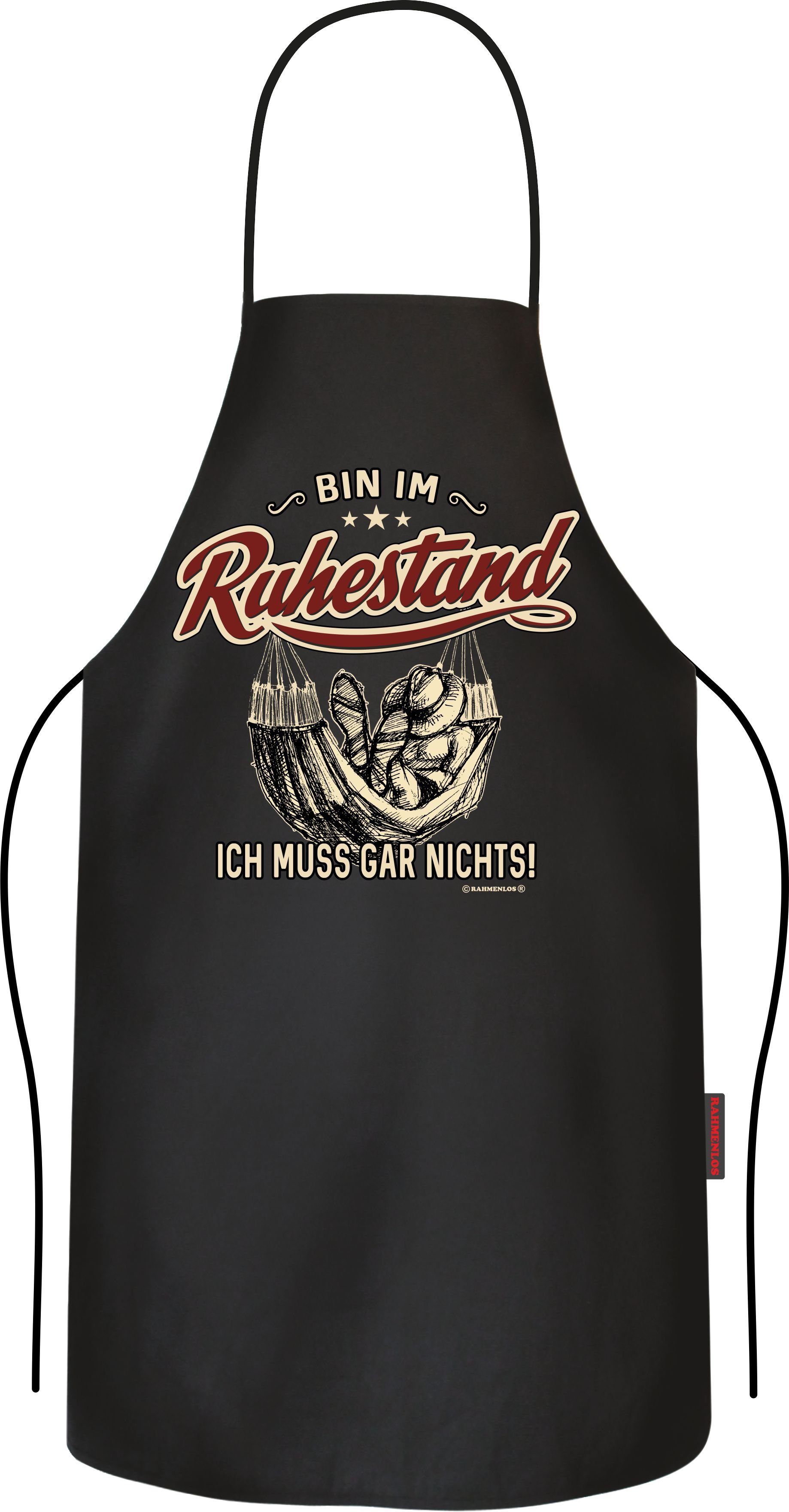 Grillschürze Kochschürze Küchenschürze für Rentner: Ich muss gar nichts