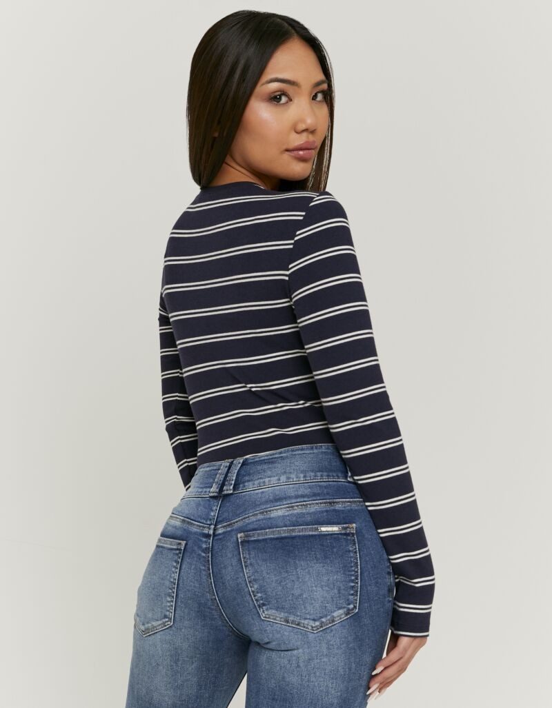 Tally Weijl Langarmshirt STSCOBELGI Baumwollmischung, Basic Longsleeve mit Rundhals-Ausschnitt