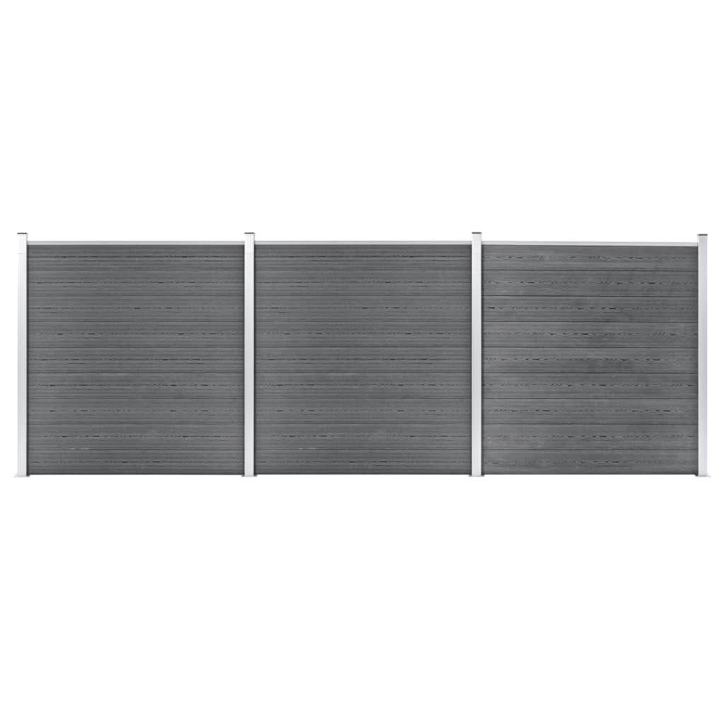 Gartentor Gartenzaun WPC 526x186 cm Grau