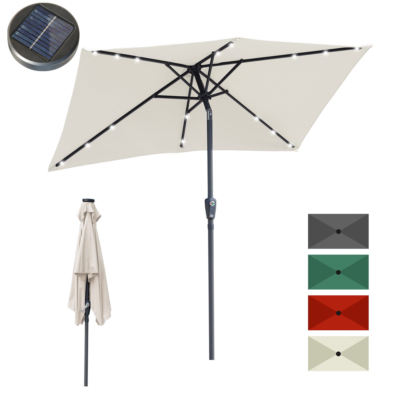 Clanmacy Ampelschirm 210 x 140cm Aluminum günstig online kaufen