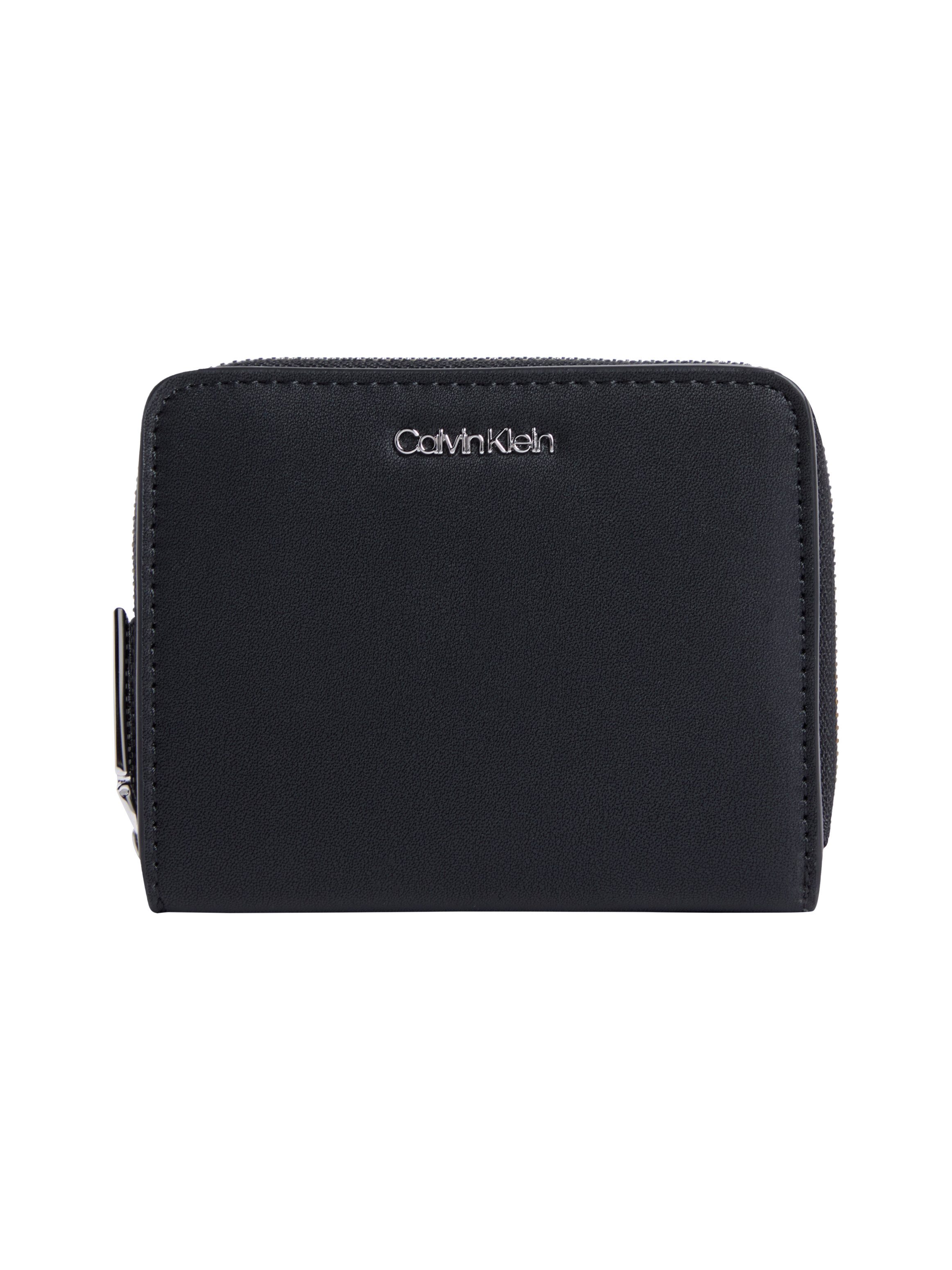 Calvin Klein Geldbörse CK MUST MD ZIP AROUND W/ FLAP, Geldbeutel, Damen Portemonnaie mit Logo-Schriftzug