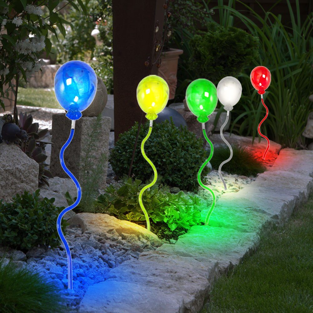 LED bunt verbaut, Solarleuchte, Luftballon fest Stecklampe etc-shop Solarleuchte Solar Außen LED-Leuchtmittel