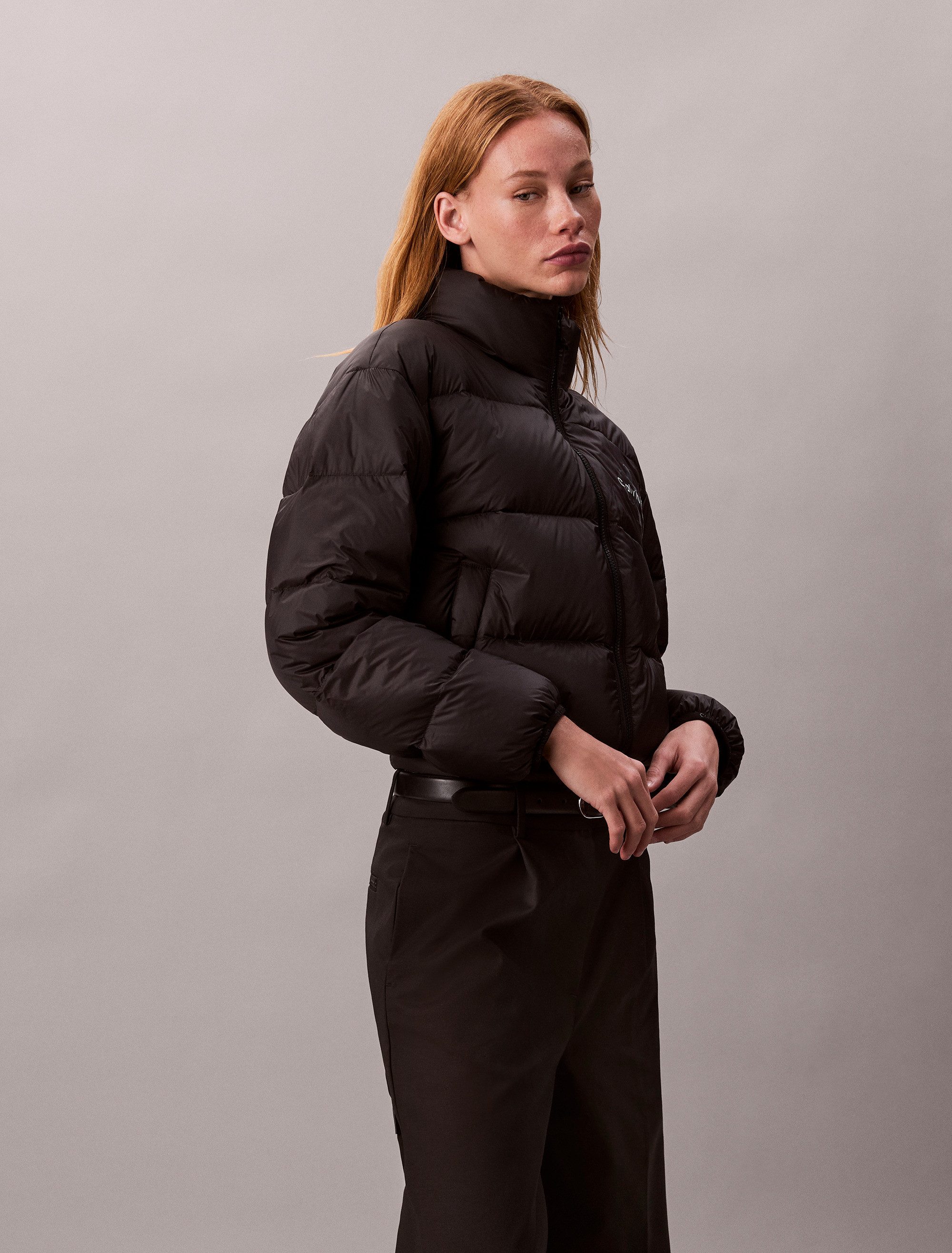 Calvin Klein Jeans Steppjacke GRAPHIC LOGO PUFFER JACKET Stehkragen, kurze, günstig online kaufen