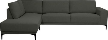 Places of Style Ecksofa Xander, L-Form, Breite 289 cm, Webstoff, Soft-Touch Chenille, schwarze Metallfüßen