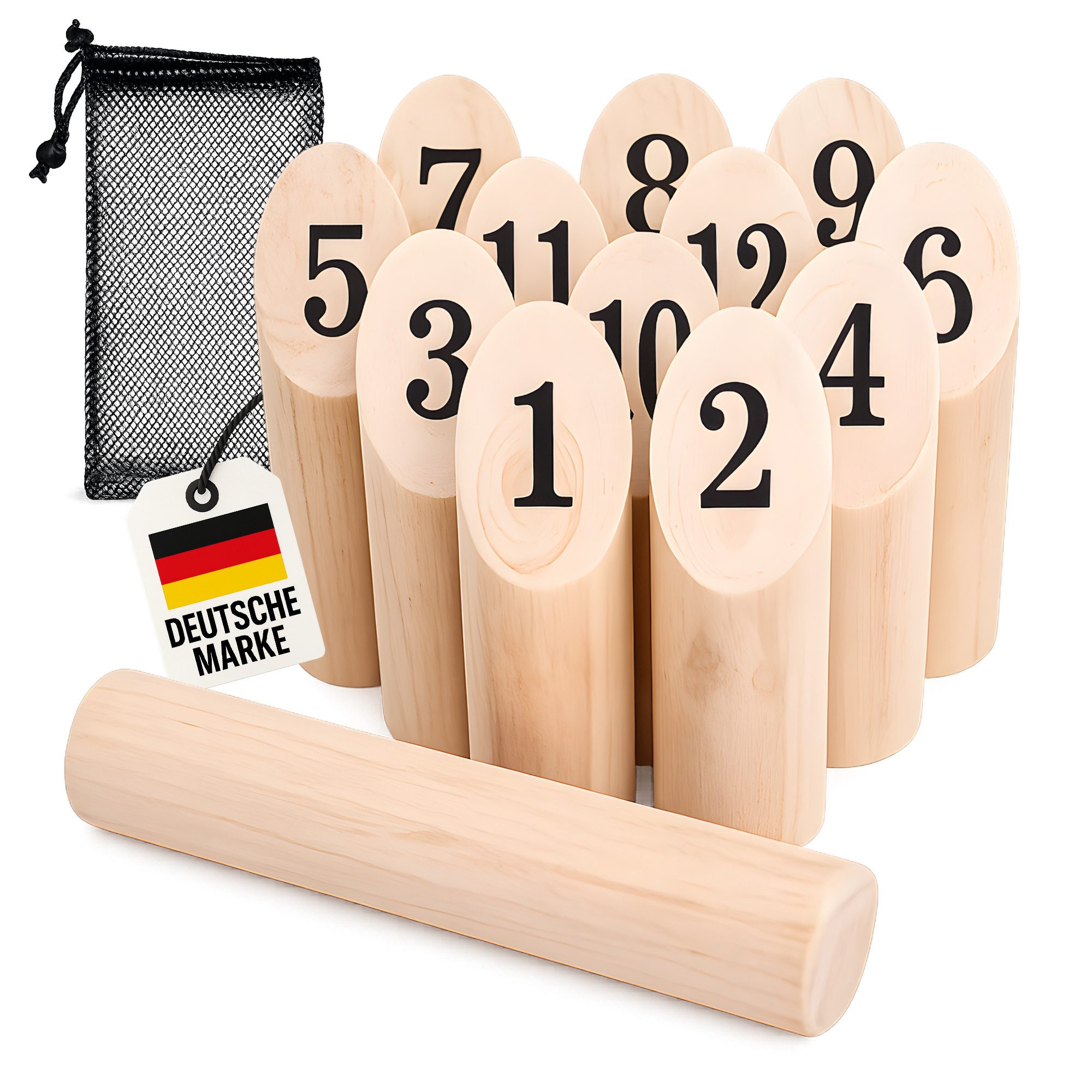 Wellgro Finnisches Wurfspiel Kegelspiel Outdoor Spielbausteine