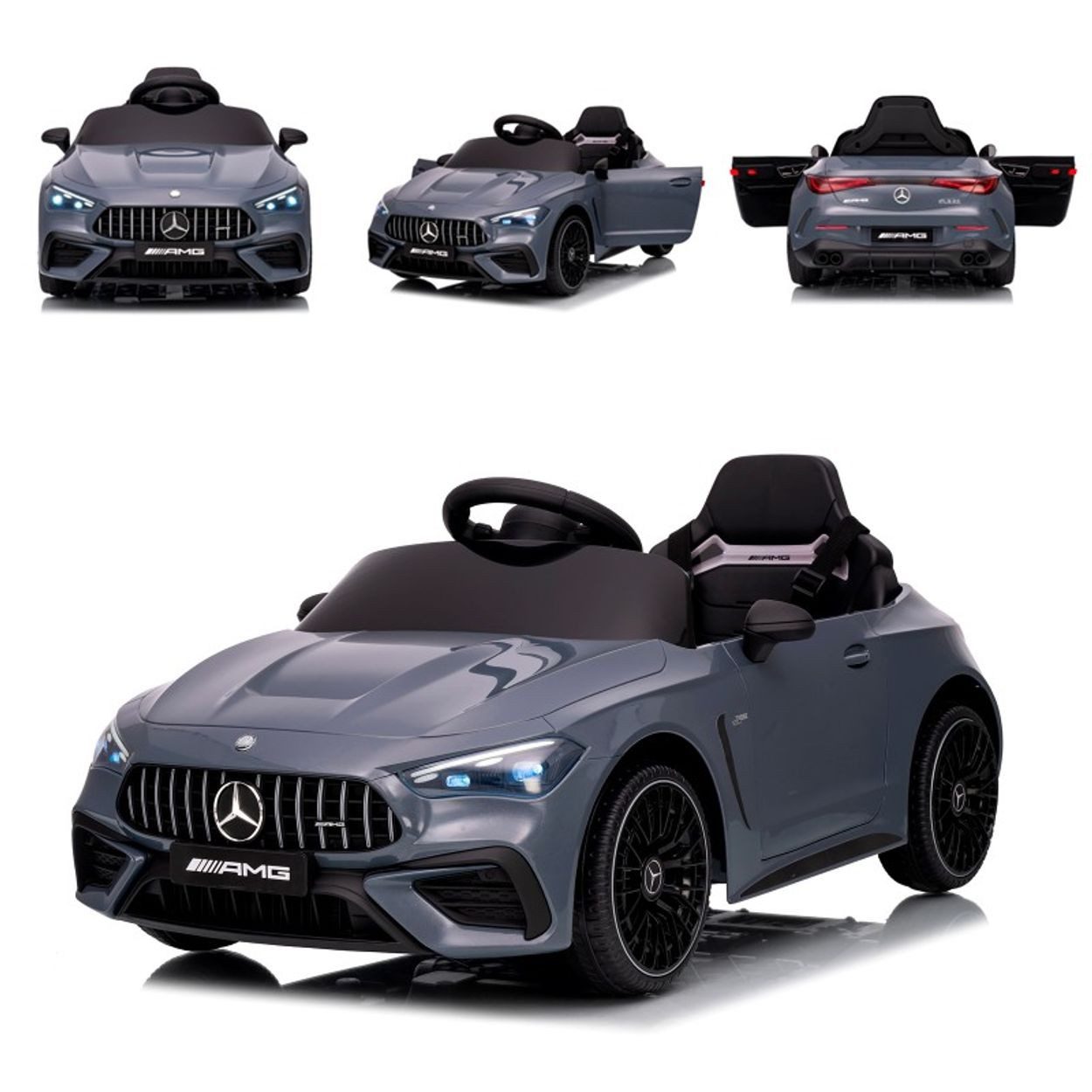 Chipolino Elektro-Kinderauto Mercedes AMG CLE 53, Belastbarkeit 30 kg, Stoßdämpfer, LED-Leuchten, Fernbedienung, Gurt, 2 Türen, Softstart