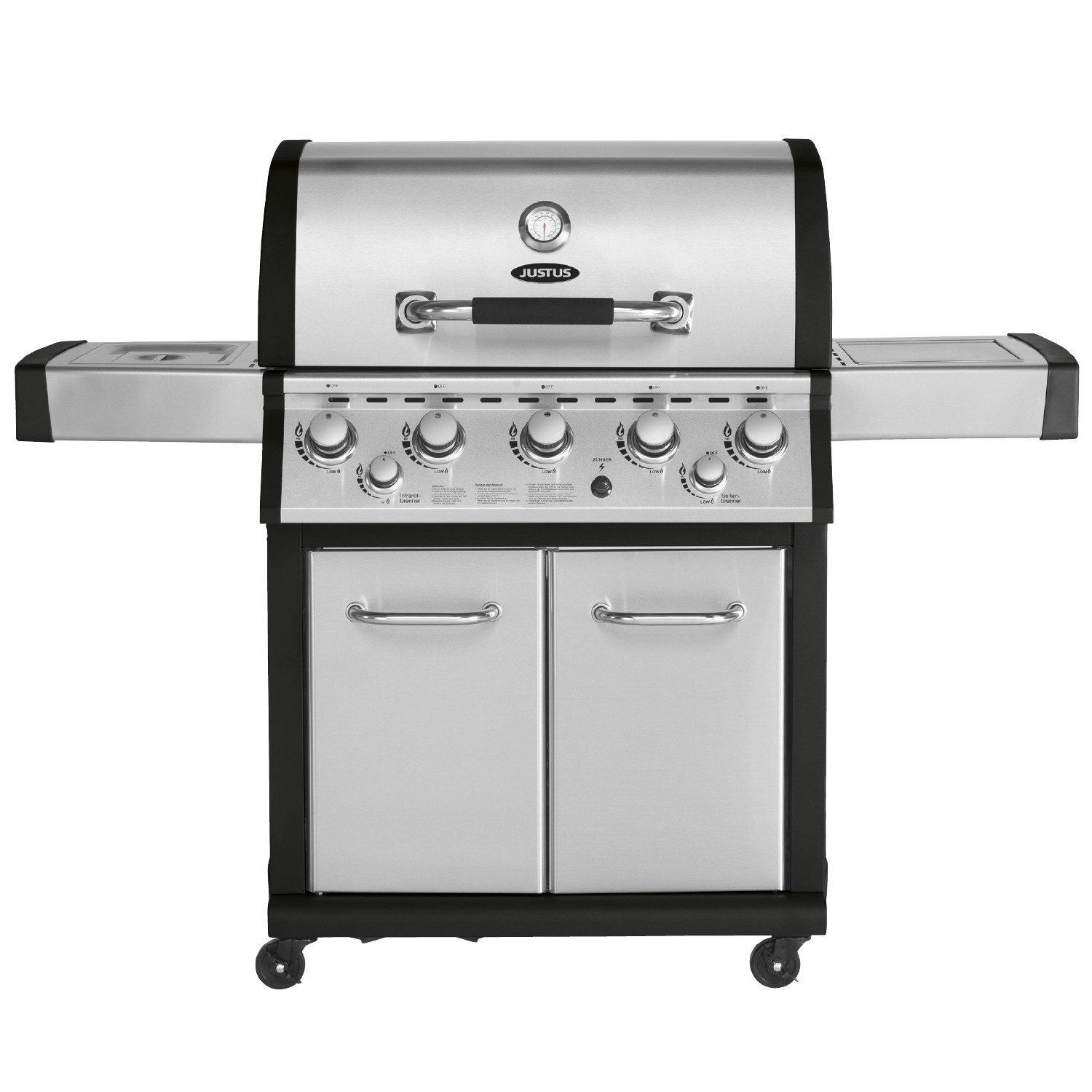 JUSTUS Gasgrill "Mars Plus", elektrische Zündung, 5 + 2 Brenner, 158 x 62 x 122 cm (L x B x H)