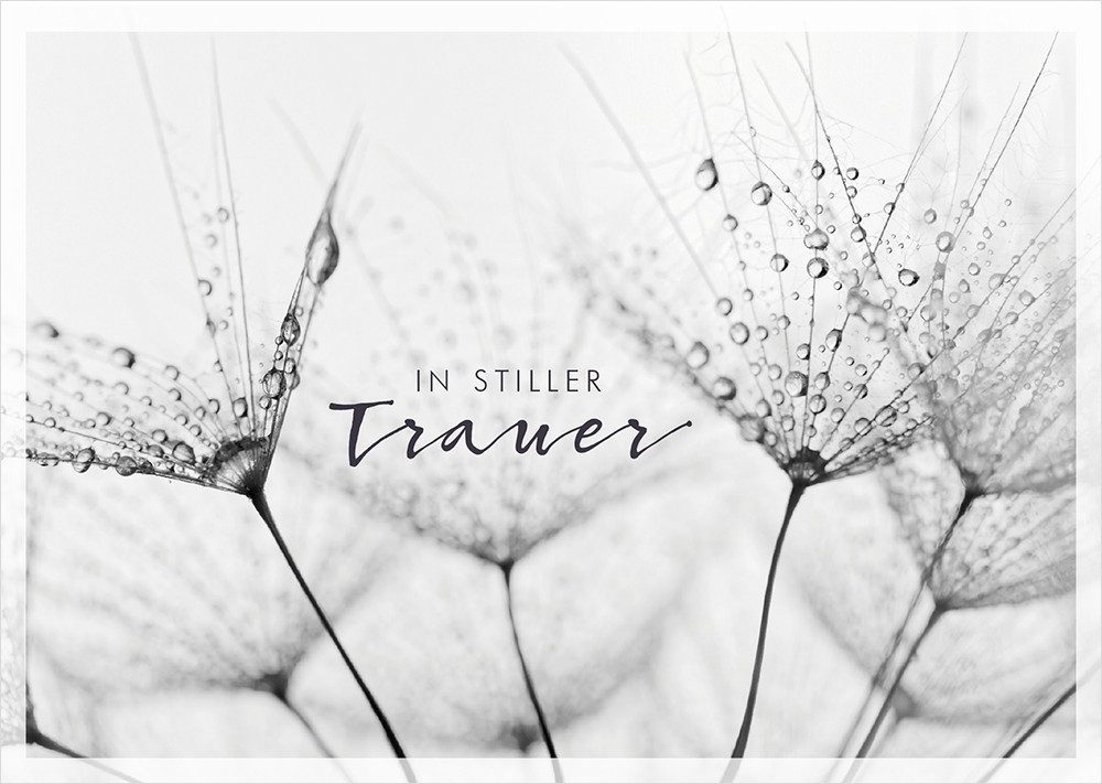 Grafik Werkstatt Grußkarte Trauerkarte, Beileidskarte "In stiller Trauer", 14,2 x 10,8
