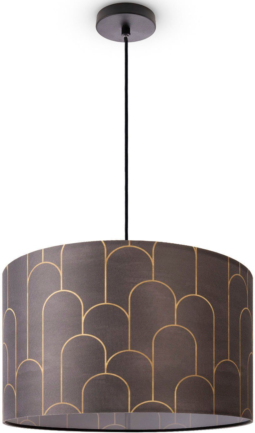 Paco Home Pendelleuchte Hugo Pillar, ohne Leuchtmittel, Hängeleuchte Vintage Wohnzimmerlampe Mit Lampenschirm Modern