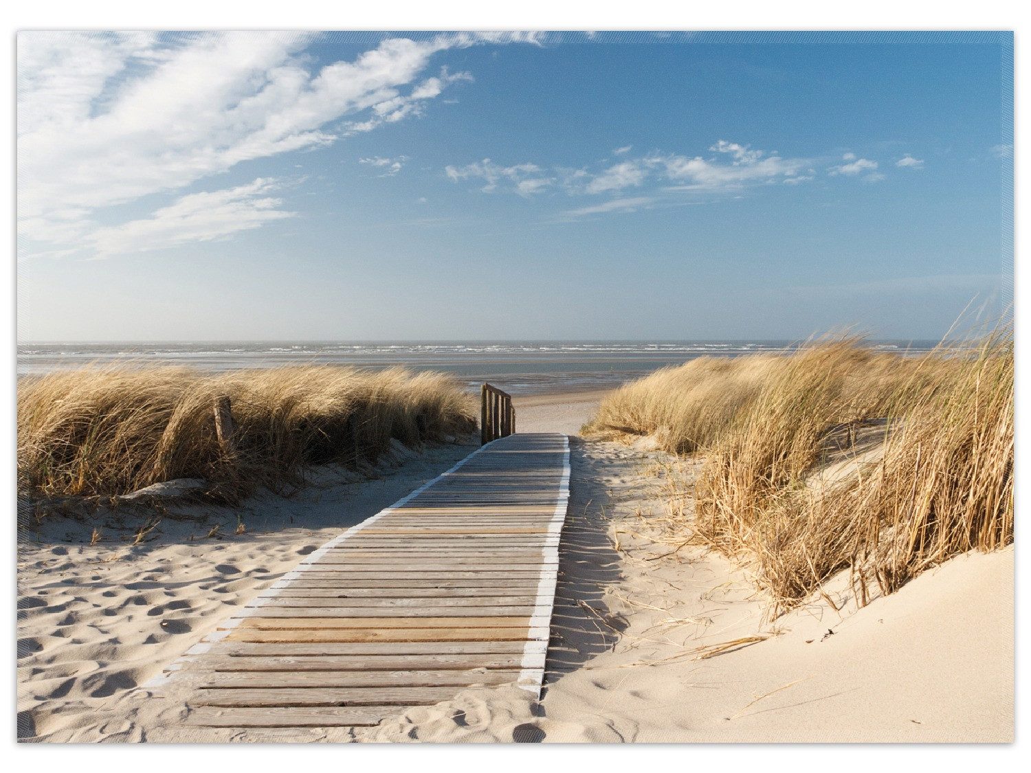 Wallario Teppich Auf dem Holzweg zum Strand, rechteckig, rutschfest