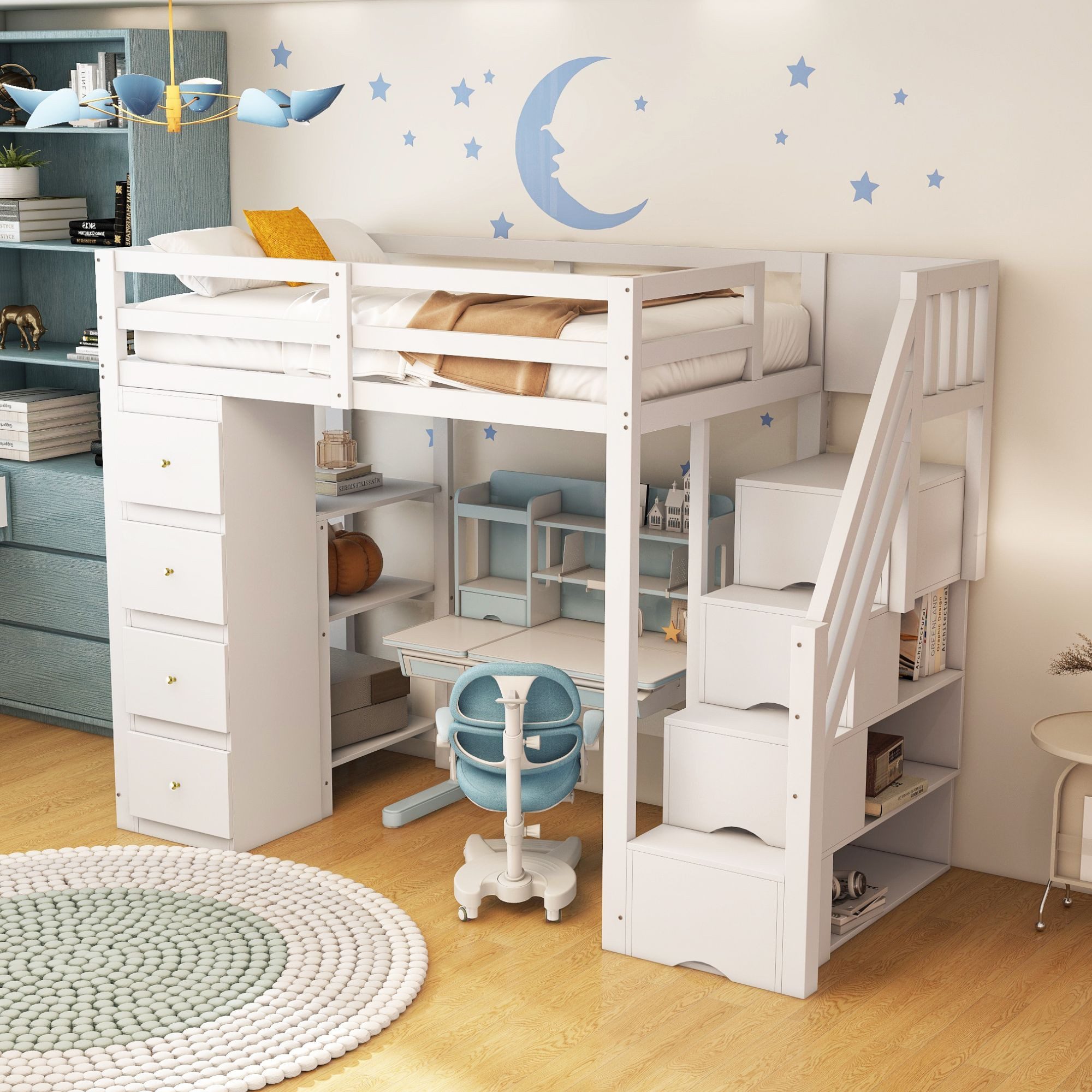STILVORA Hochbett 90×200 Kinderbett mit matratze,Jugendbett günstig online kaufen