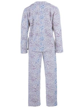 zeitlos Schlafanzug Pyjama Set Thermo - Tupfen Kragen Knopfleiste